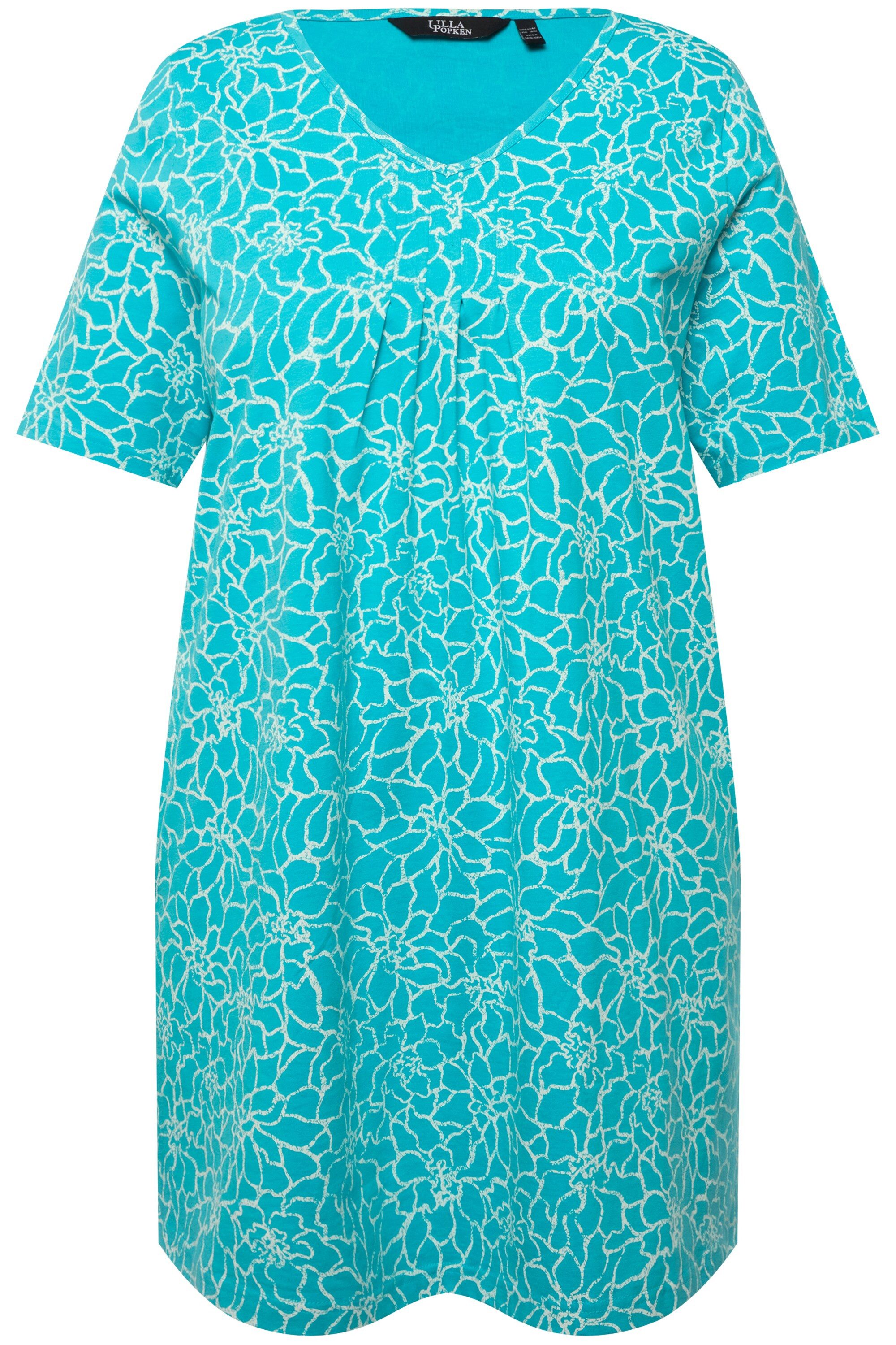 Ulla Popken T-Shirt Longshirt Zierfalten A-Linie günstig online kaufen