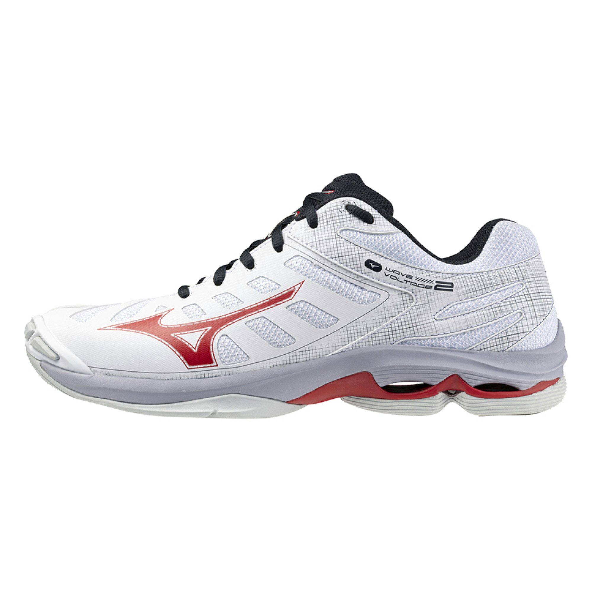 WAVE VOLTAGE 2 - Unisex Volleyballschuh - White/Salsa/Black Hallenschuh