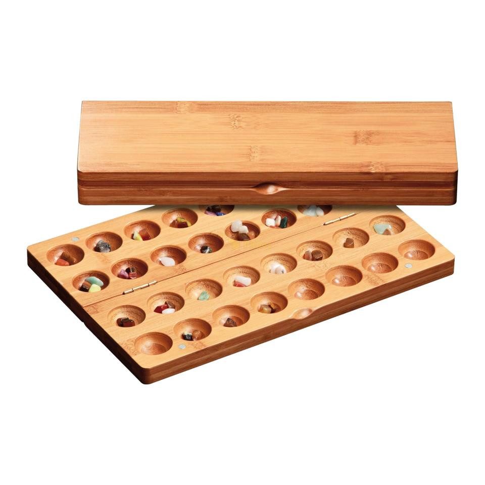 Philos Spiel, Hus - klein - Bambus - mit Natursteinen