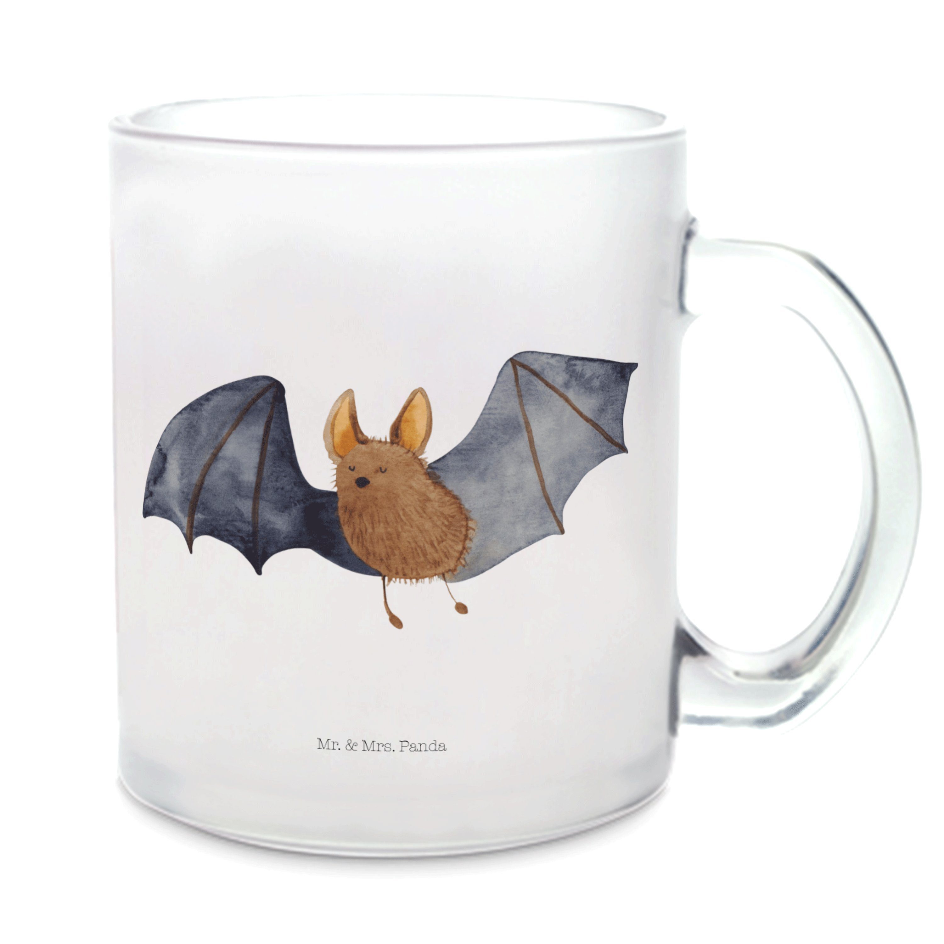 Mr. & Mrs. Panda Teeglas »Fledermaus fliegend Transparent Geschenk