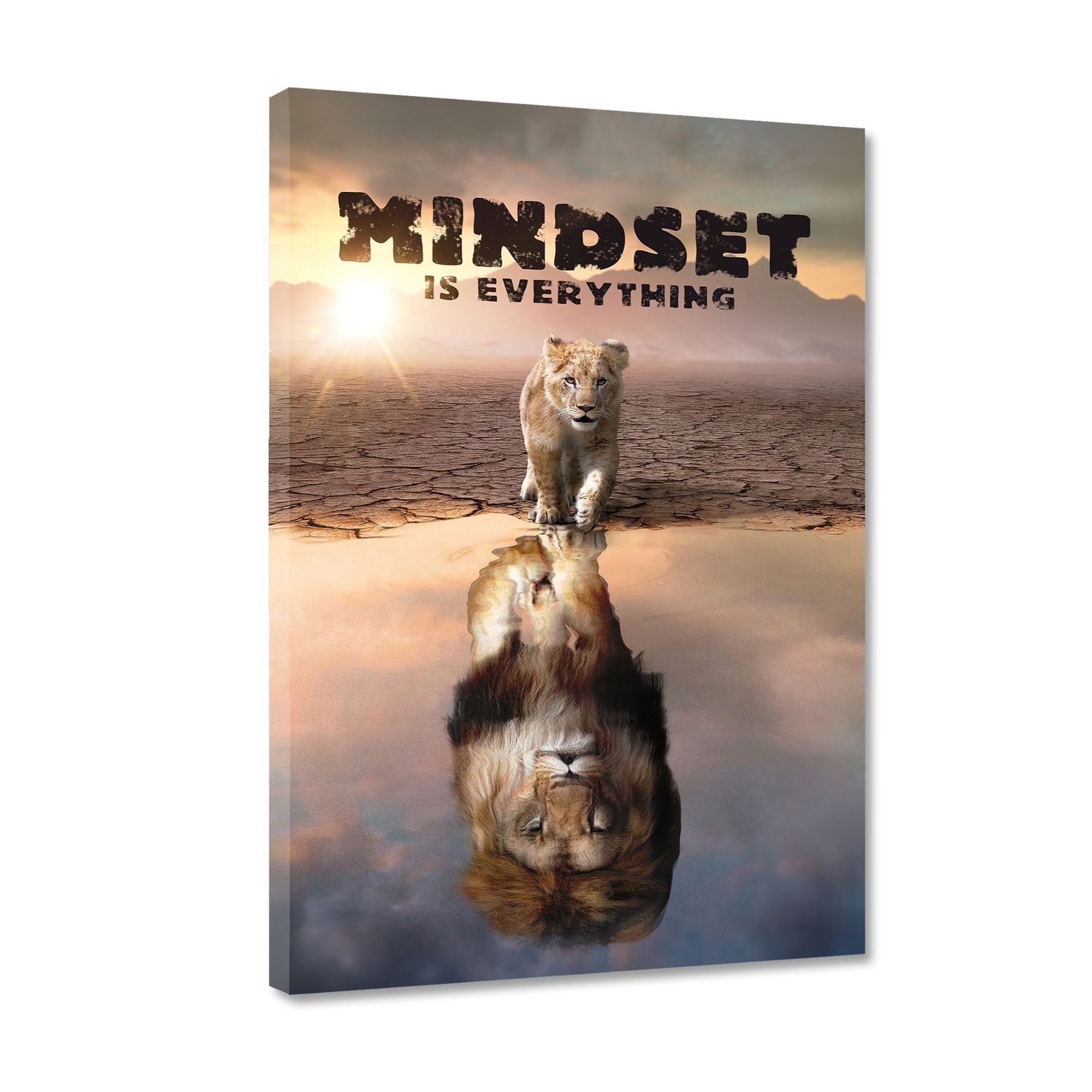 Hustling Sharks Leinwandbild Löwe-Bild als XXL Leinwandbild "Löwen Mindset" - Tierbilder, in 7 Größen erhältlich.