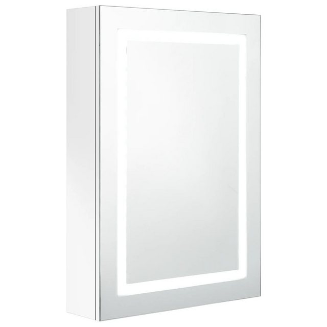 vidaXL Badezimmerspiegelschrank LED-Spiegelschrank fürs Bad Glänzend Weiß 50x13x70 cm