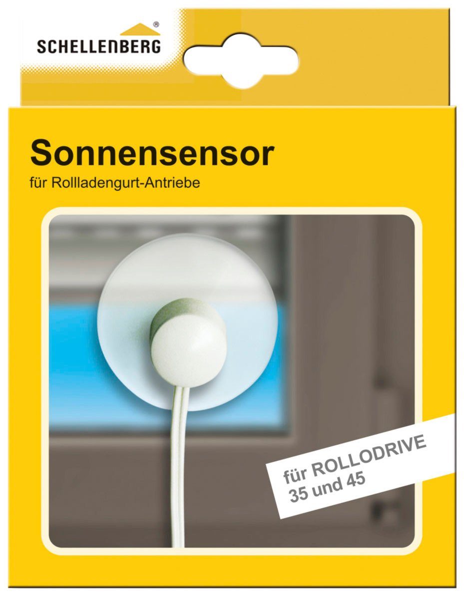 SCHELLENBERG Sensor für elektrische Gurtwickler RolloDrive 35 und 45, Sonnensensor, Kabellänge 1,5 m, weiß