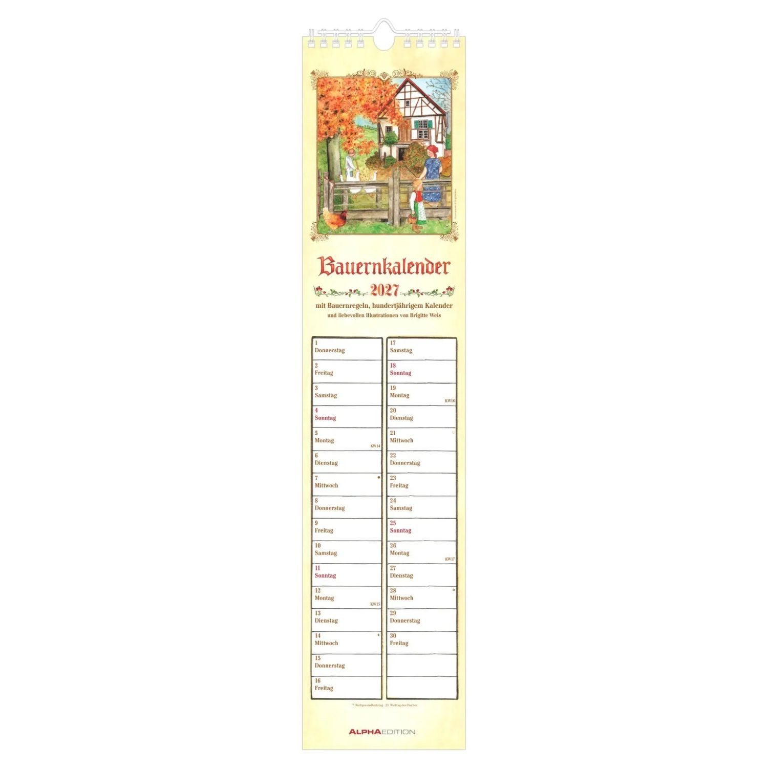NEUMANN Wandkalender Bauernkalender 2027