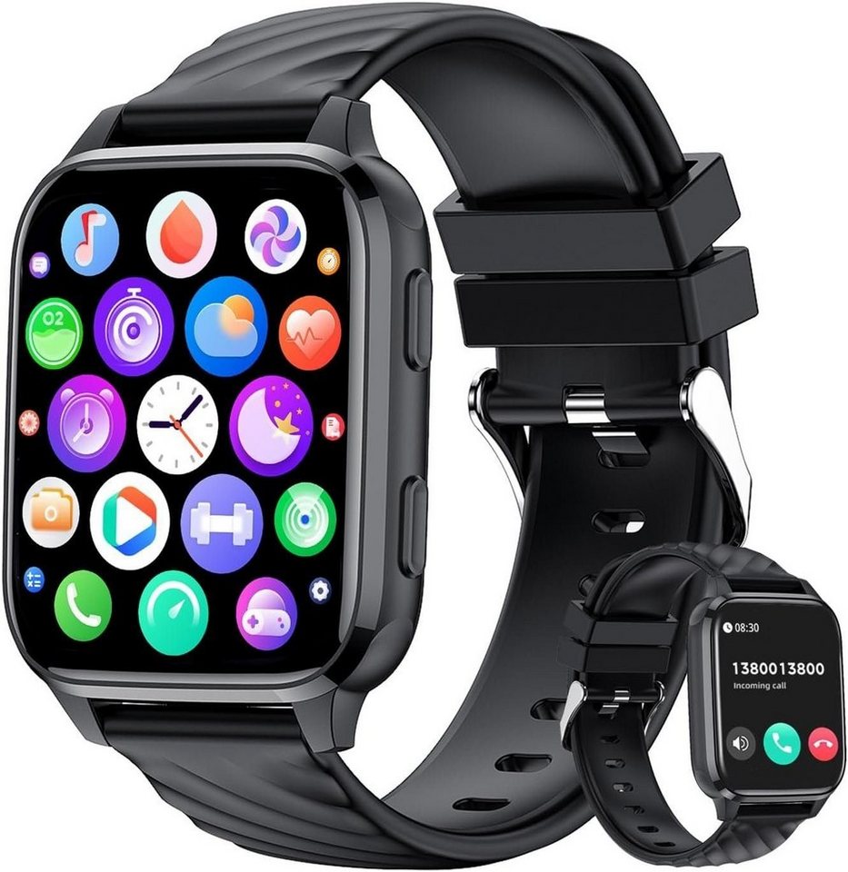 IBETTER Smartwatch, Fitness Tracker watch, Damen Herren Smartwatch  (Fitnessuhr mit Telefonfunktion 1,85\