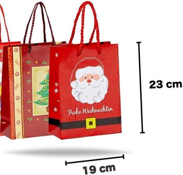 TK Gruppe Geschenkpapier 12x XXL Weihnachtstaschen Geschenktüten Weihnachtstüte Classic, Fester Boden