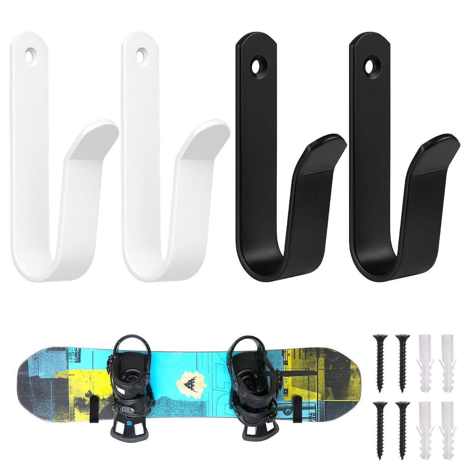 LuxusKollektion Longboard Skateboard Wandhalterung 4er Set Schwarz/Weiss (4-St)