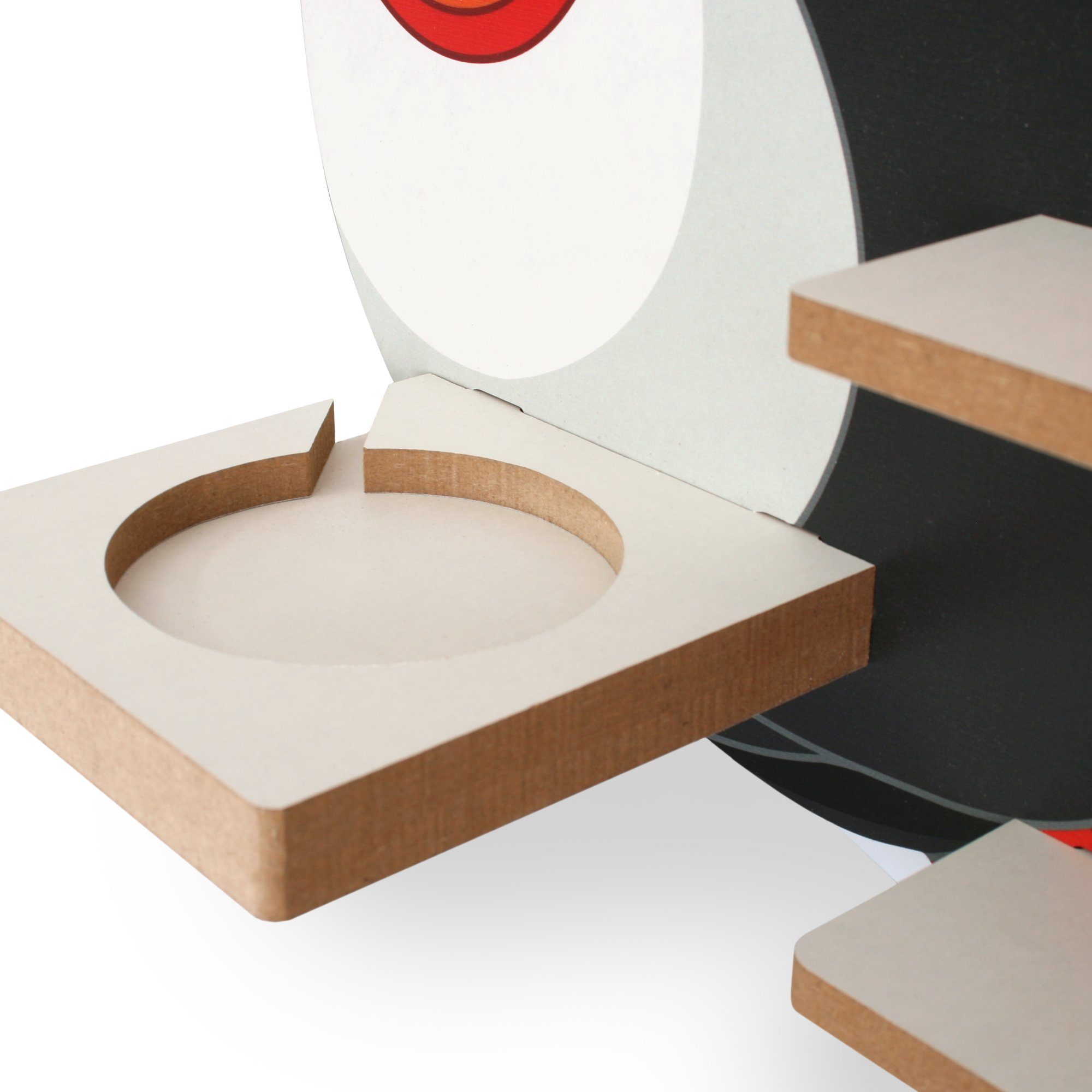 Feder MUSIKBOX-REGAL für inkl. und 40 TONIES TONIE-BOX Pinguin, Kreative Metallplättchen Kinderregal