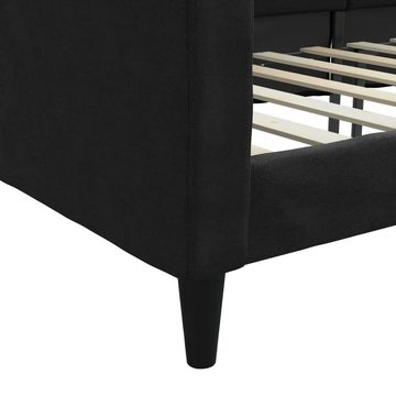 furnicato Bett Tagesbett Schwarz 90x200 cm Stoff