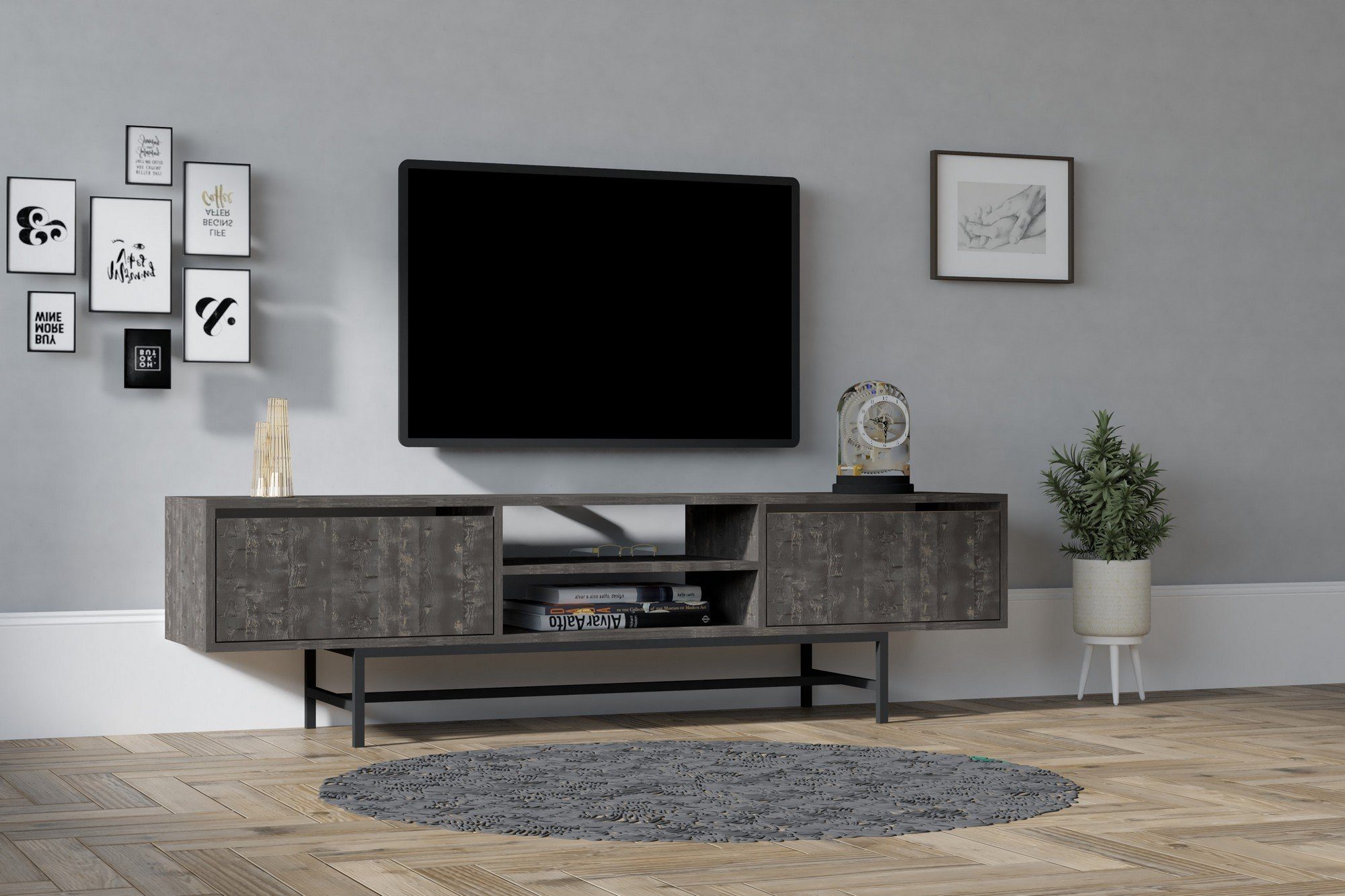 Skye Decor TV-Schrank Schränke, 50x180x40 cm, 100% Melaminbeschichtete Partikelplatte