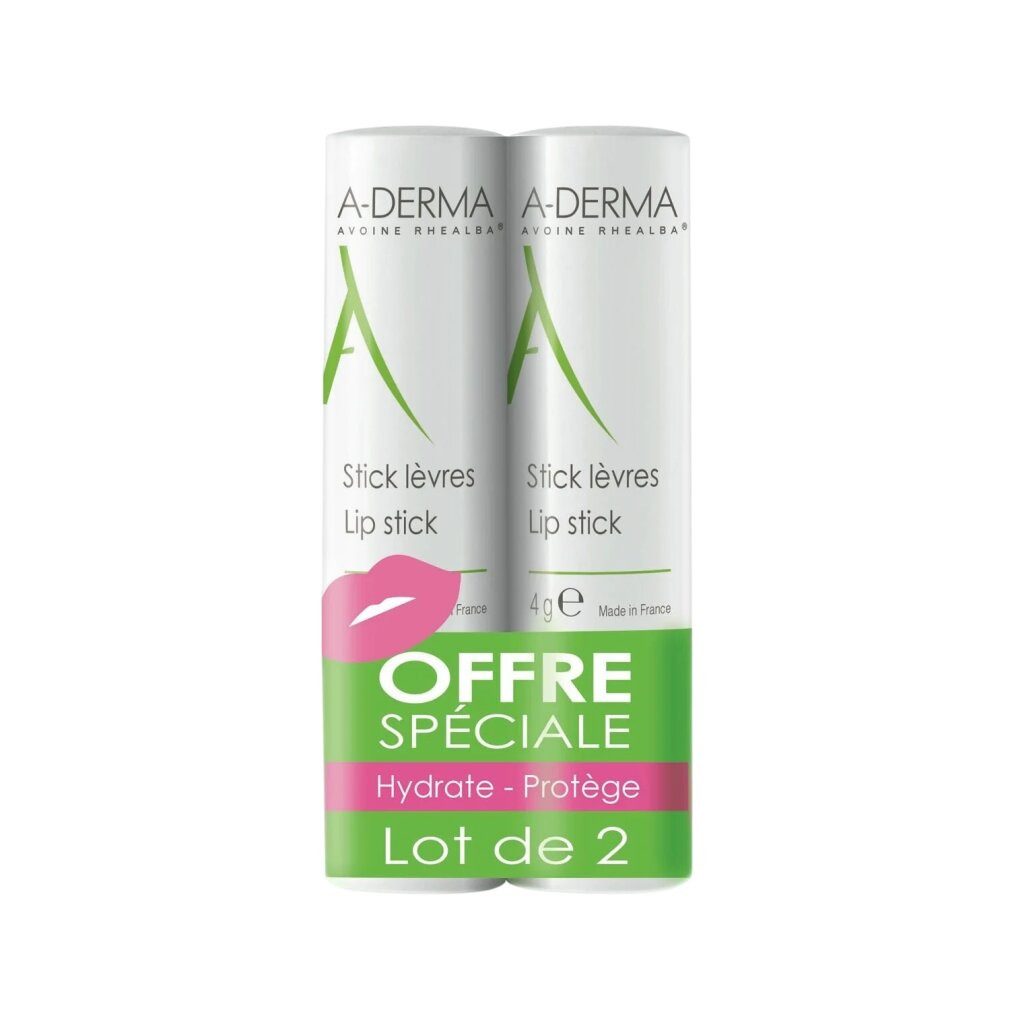 A-derma Lippenpflegemittel Set Duo, Hydrate, Lippenbalsam-Behandlung, 2 Stück, 4 ml
