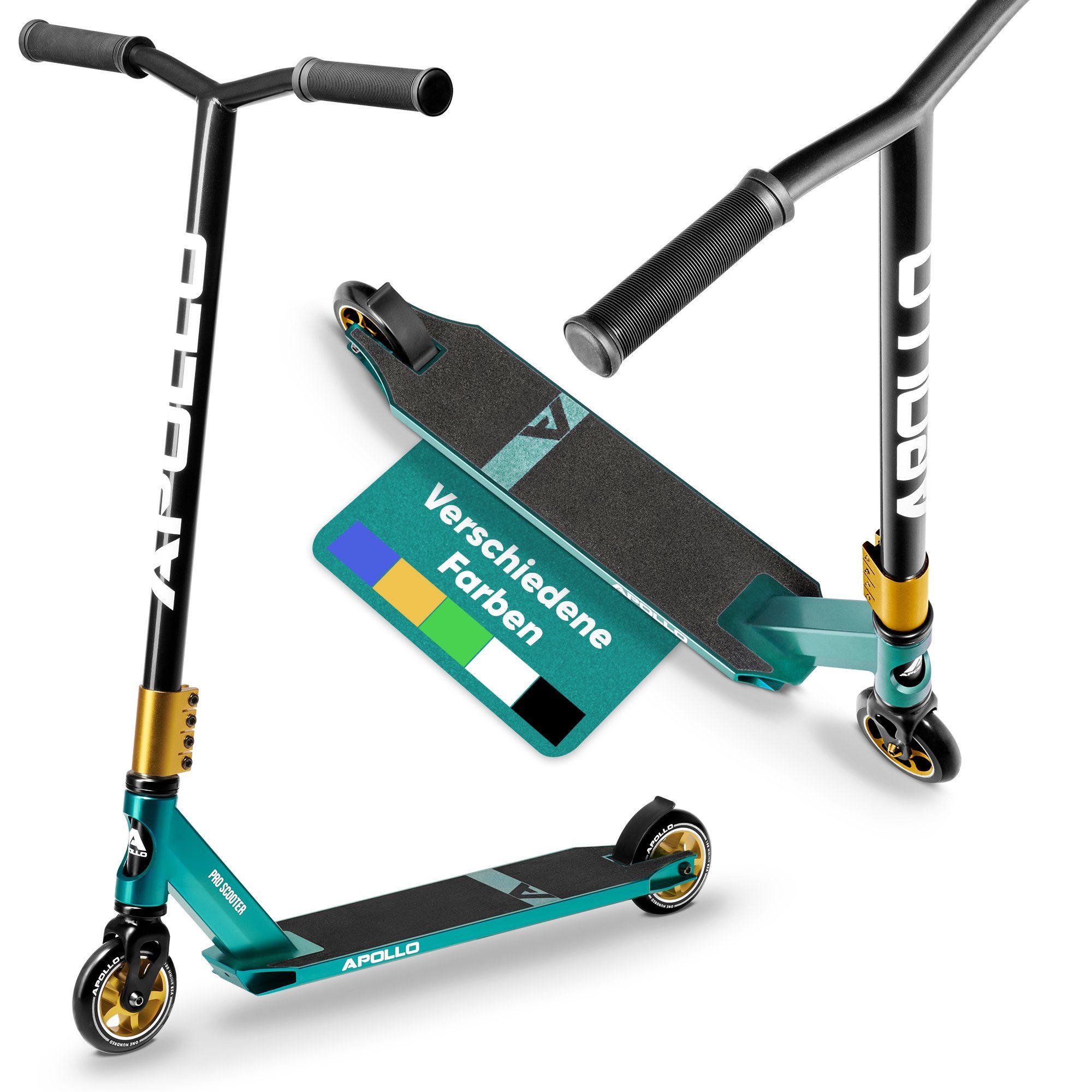 Apollo Stuntscooter Stunt Scooter - Star Pro - Trick Scooter für Kinder und Teenies, Profi Stuntscooter mit ABEC9 Kugellagern und 100mm Alu Core Wheels