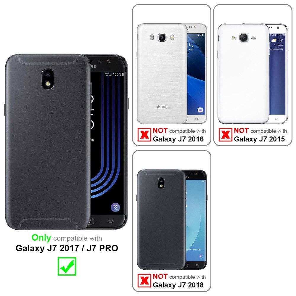 Cadorabo Handyhülle für Samsung Galaxy J7 2017 Hülle Samsung Galaxy J7 2017, Flexible Hülle TPU Silikon Schutzhülle Back Cover Case