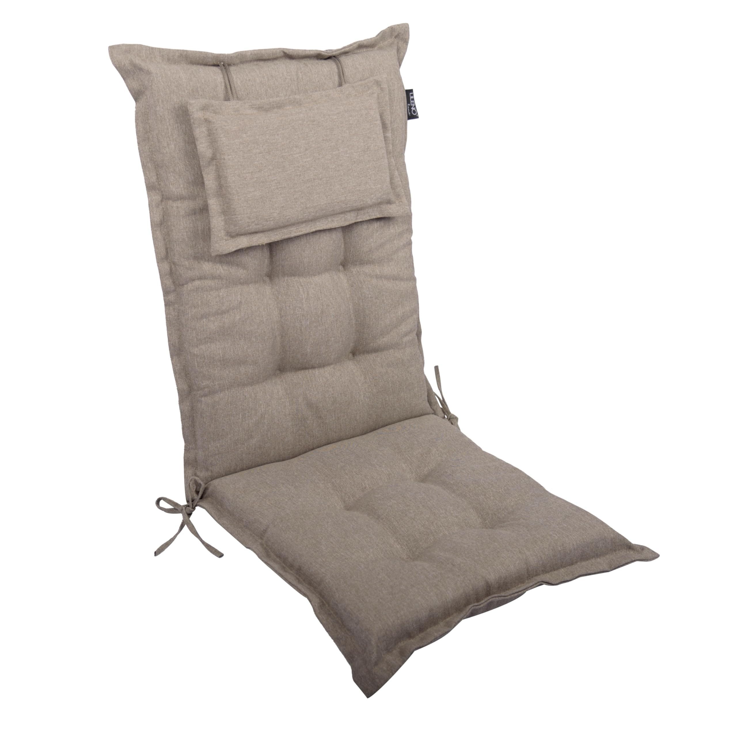 LILENO HOME Hochlehnerauflage Gartenstuhl Auflage, bequeme Sitzauflage für Gartenmöbel, Stuhlkissen, (1 St., 1er Set), Polsterauflage Taupe Y, Sitzpolster für Klappstühle