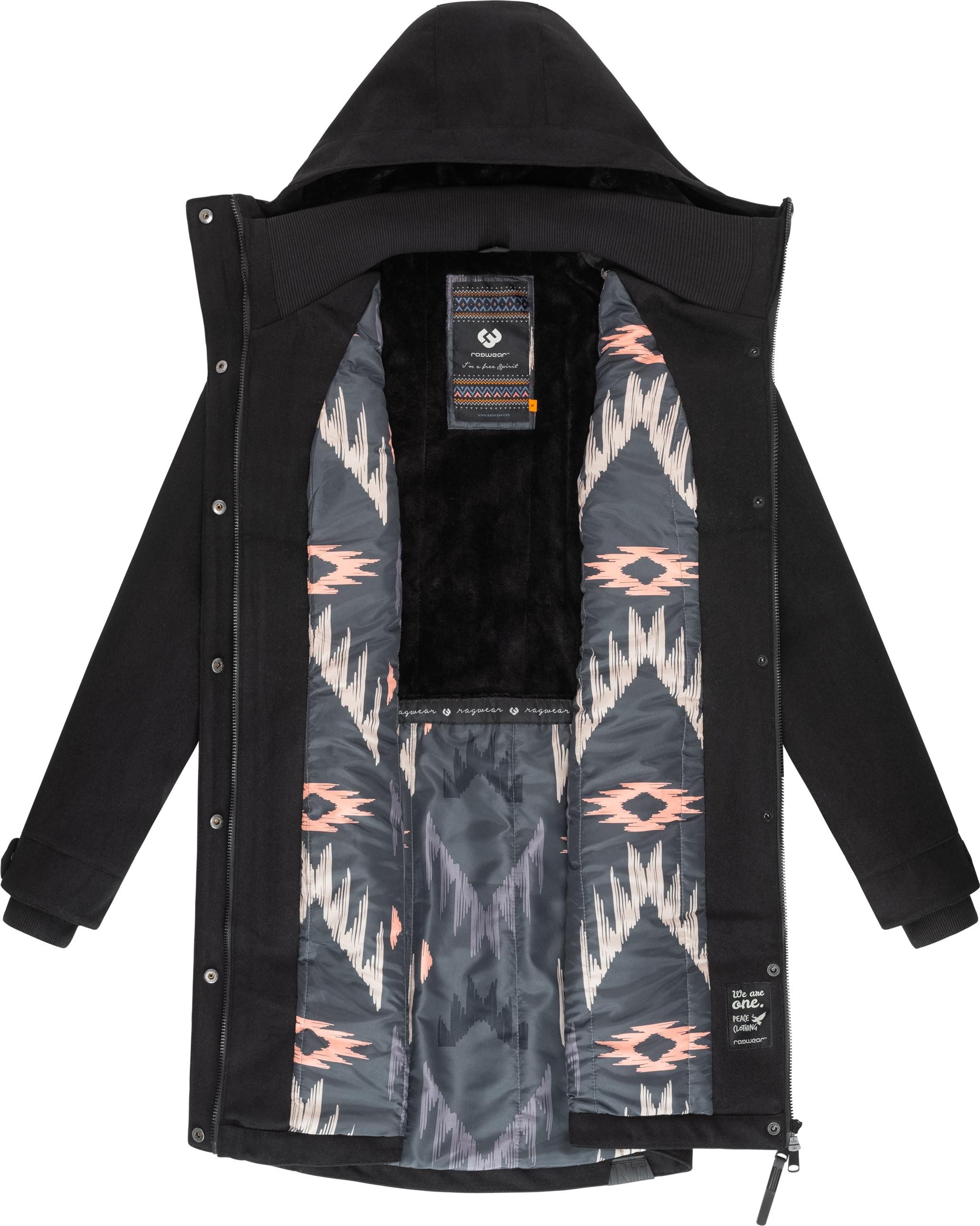 Ragwear Wintermantel Jannisa Coat Klassischer Damen Kurzmantel mit Kapuze – Bild 5 von 5