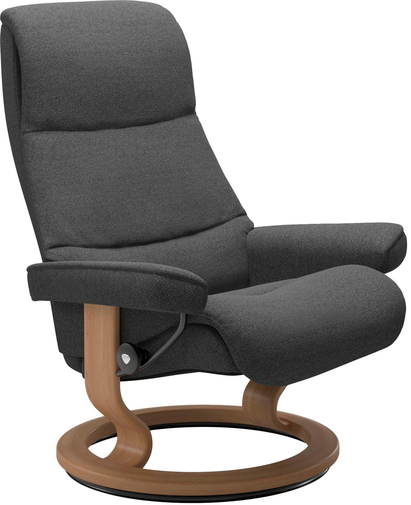 Relaxsessel Classic M,Gestell Relaxsessel Base, Größe Hocker), mit Stressless® View Eiche mit (Set,