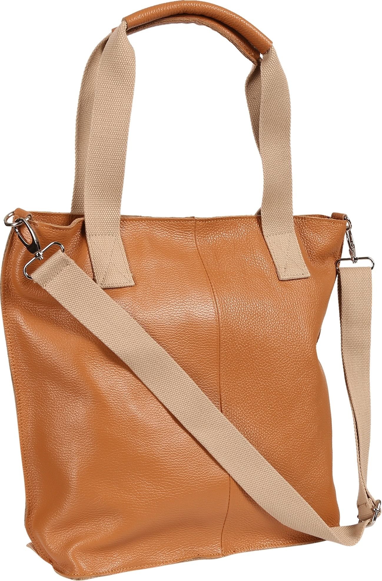 Toscanto Schultertasche Toscanto Damen Schultertasche Shopper (Schultertasche), Damen Leder Schultertasche, Shopper, braun, tan ca. 44cm