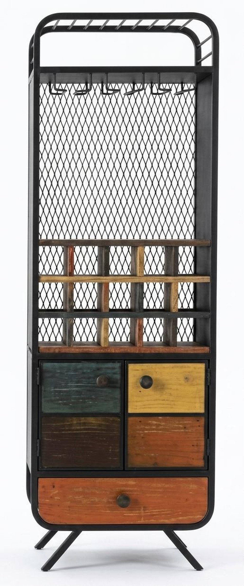 JVmoebel Buffetaufsatz Vintage Barschrank Weinregal Metall Holz Loft Industrial Retro Regal, Made in Europa