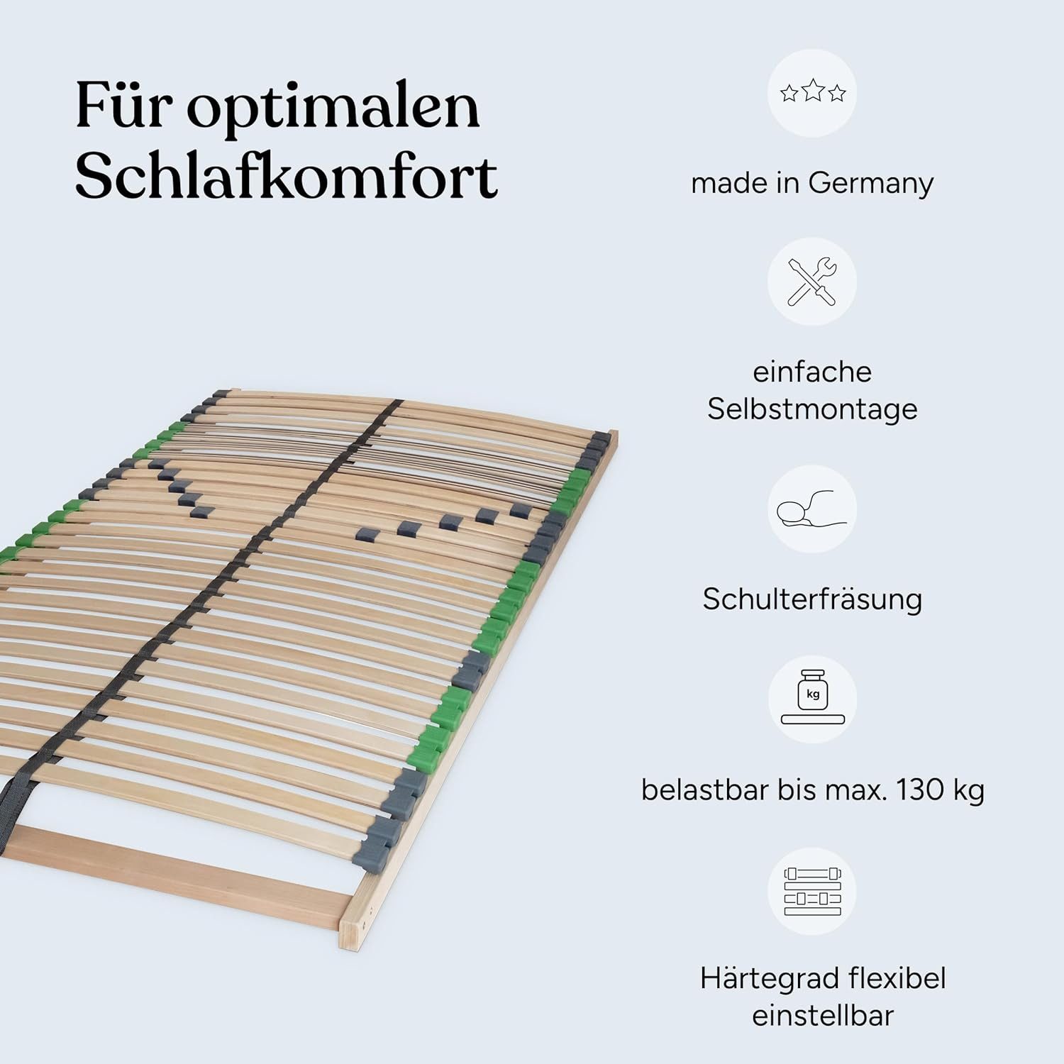 Lattenrost 90x200cm, Für alle Matratzen geeignet, Ehrenkind, Hochwertig & Massiv, Made in Germany