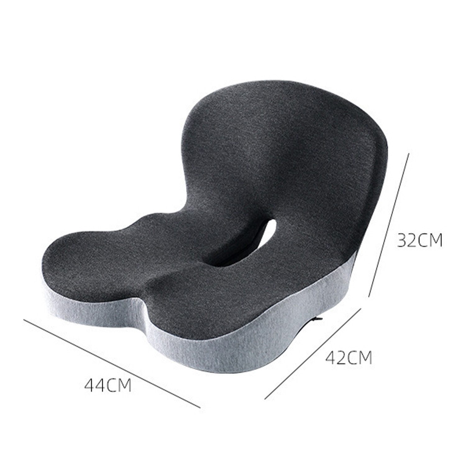 OSTWOLKE Sitzkissen Orthopädisches Sitzkissen mit Rückenlehne für Bürostuhl & Auto, Ergonomisches Memory-Schaum Sitzpolster Steißbeinkissen