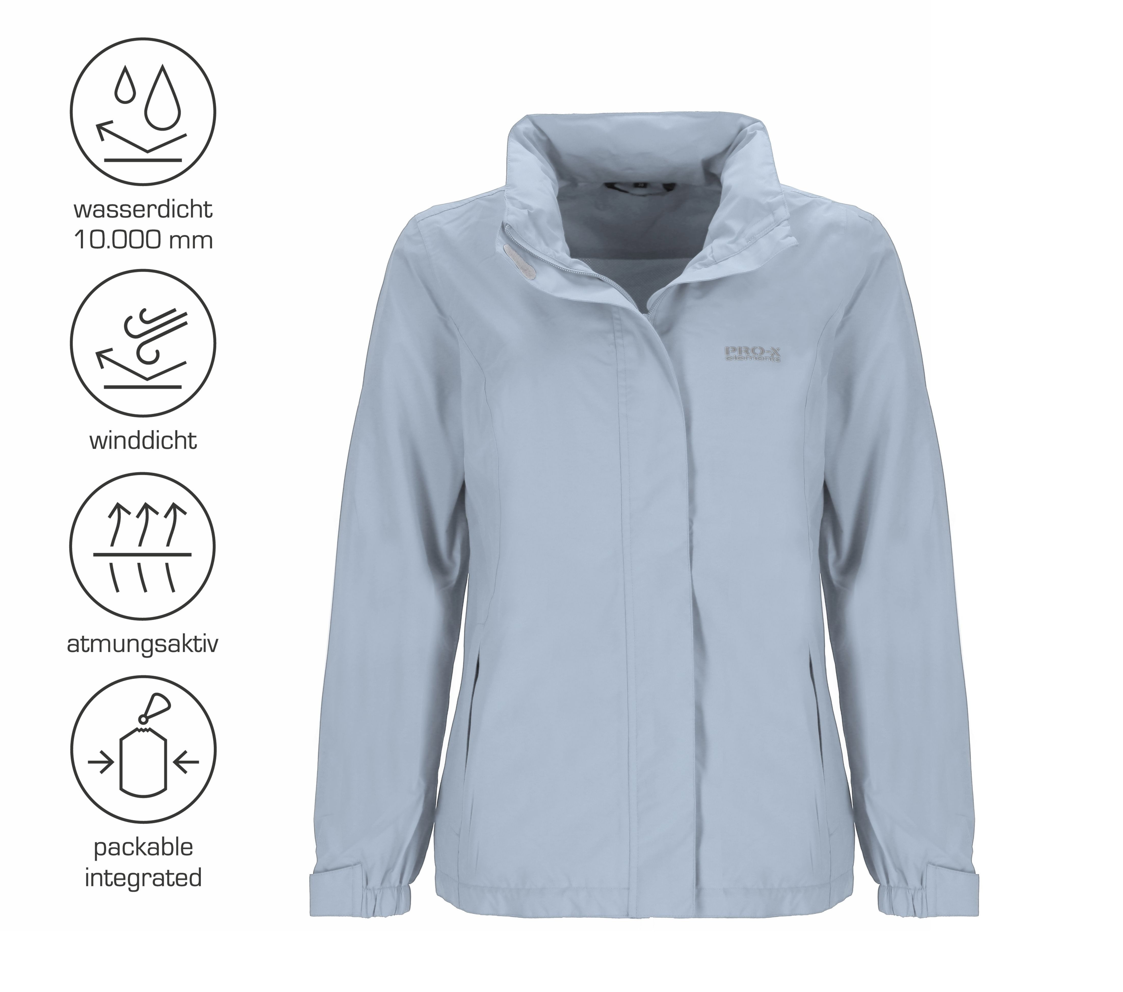 PRO-X ELEMENTS Fahrradjacke ELIZA Wasserdicht Atmungsaktiv leicht und im Packsack verstaubar