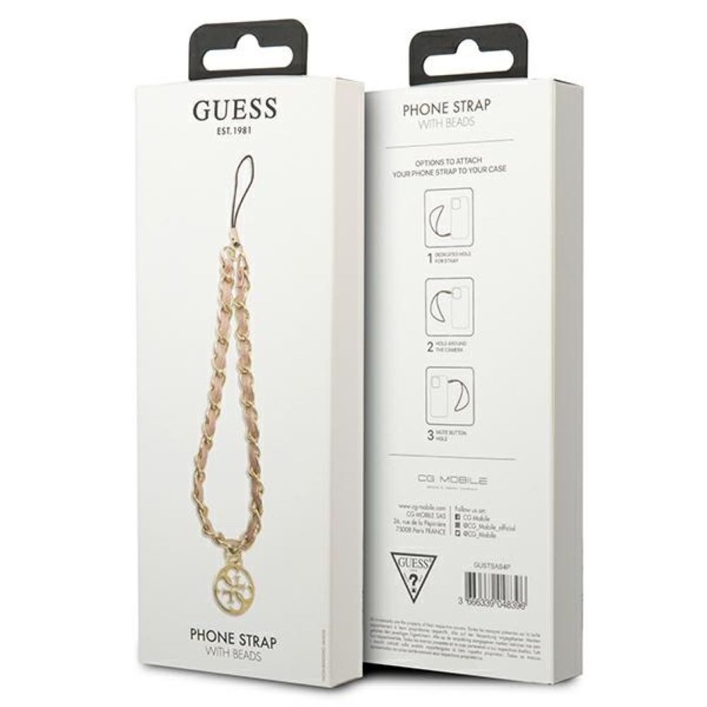 Guess Handykette Anhänger Handy-Anhänger rosa Kette goldfarbig Metall – Bild 4 von 4