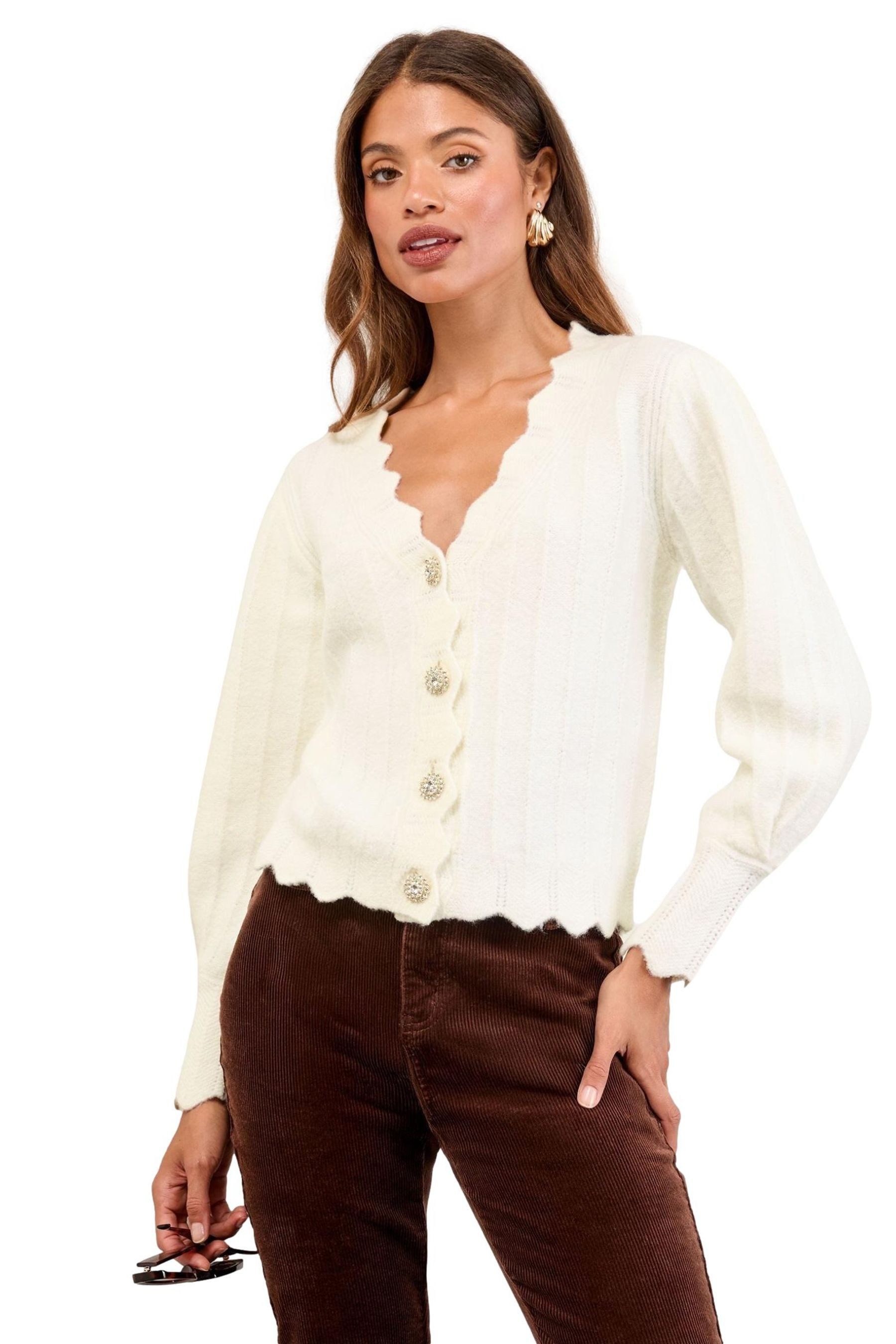 LIPSY Strickjacke Lipsy Strickjacke mit Bogenkante, Regular (1-tlg) günstig online kaufen