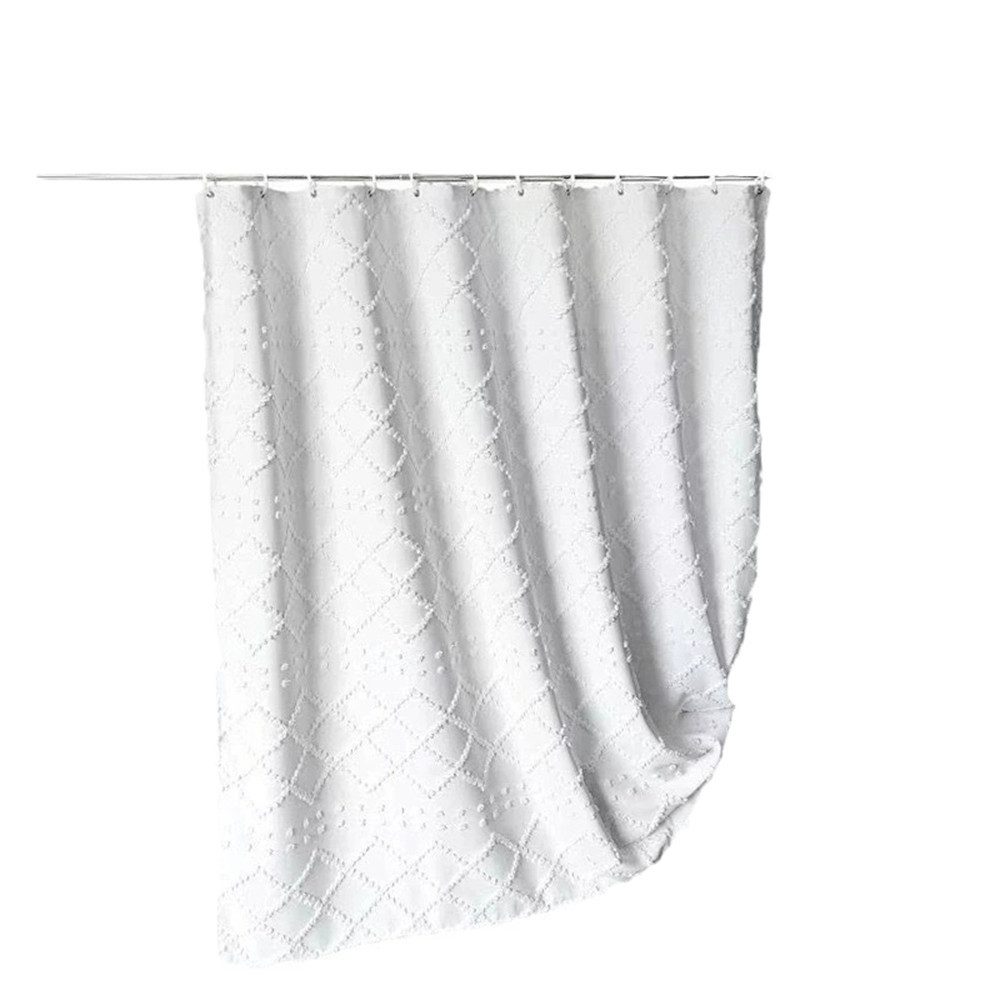 Agger Duschvorhang Boho-Stil Duschvorhang aus Stoff, wasserabweisend, waschbar, mit gestreiftem Chevron-Tüll, minimalistische Textur,183*183cm