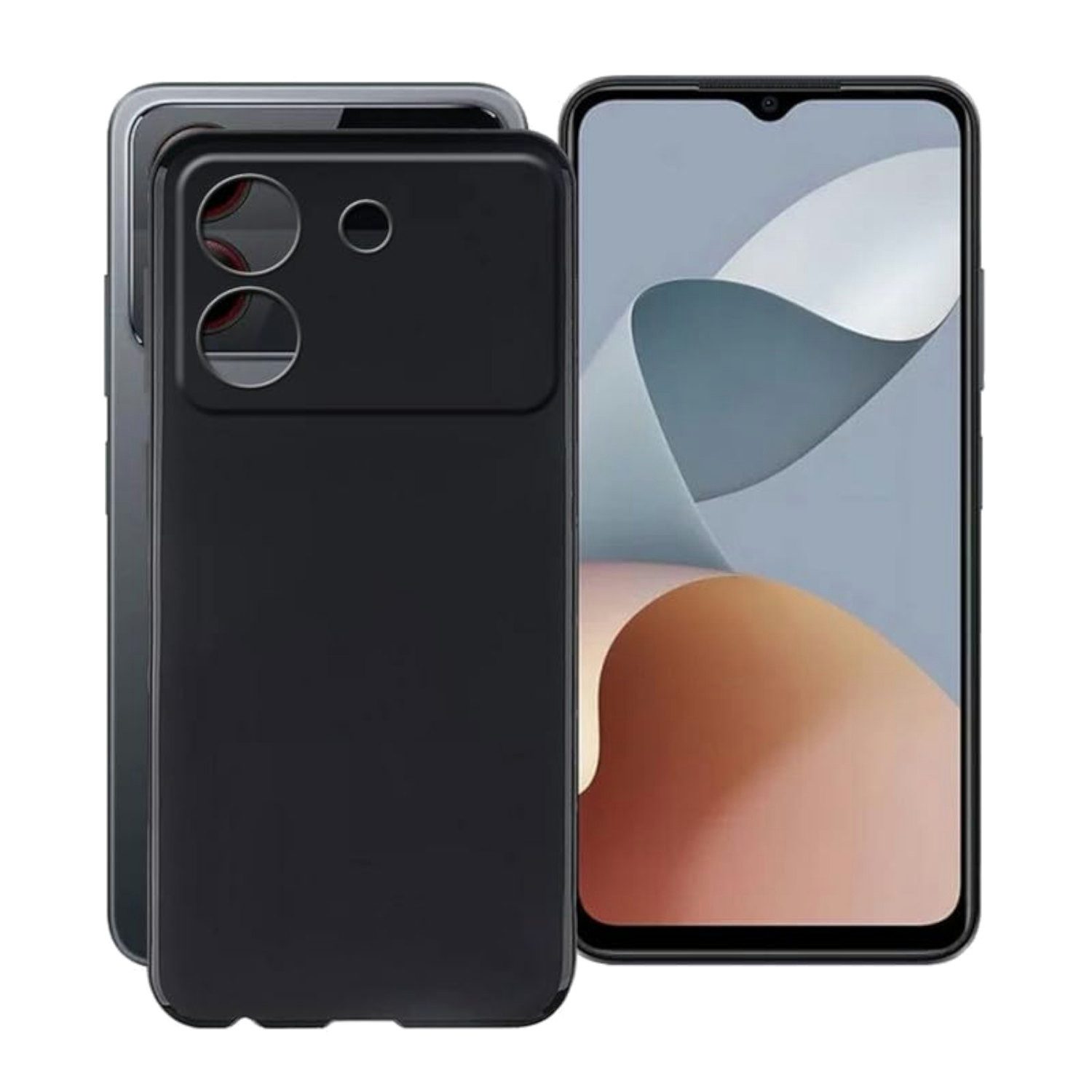 Handyhülle Für ZTE Blade A54 Silikon TPU Schutz Schwarz Handy Hülle Case dünn Neu