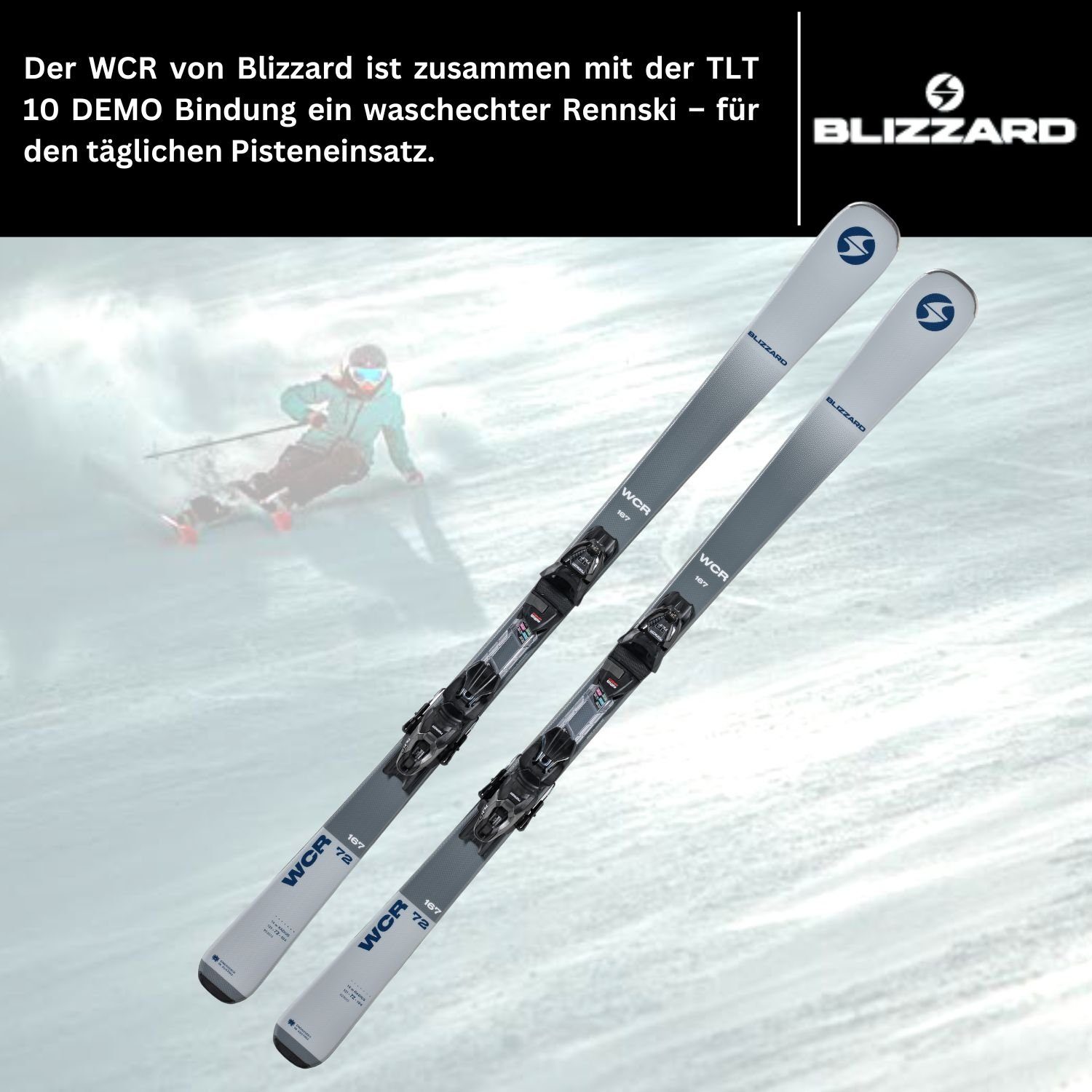 + Ski, Z3-10 Marker WCR Full 10 BLIZZARD Rocker Ski grau/blau Bindung Blizzard Camber TLT