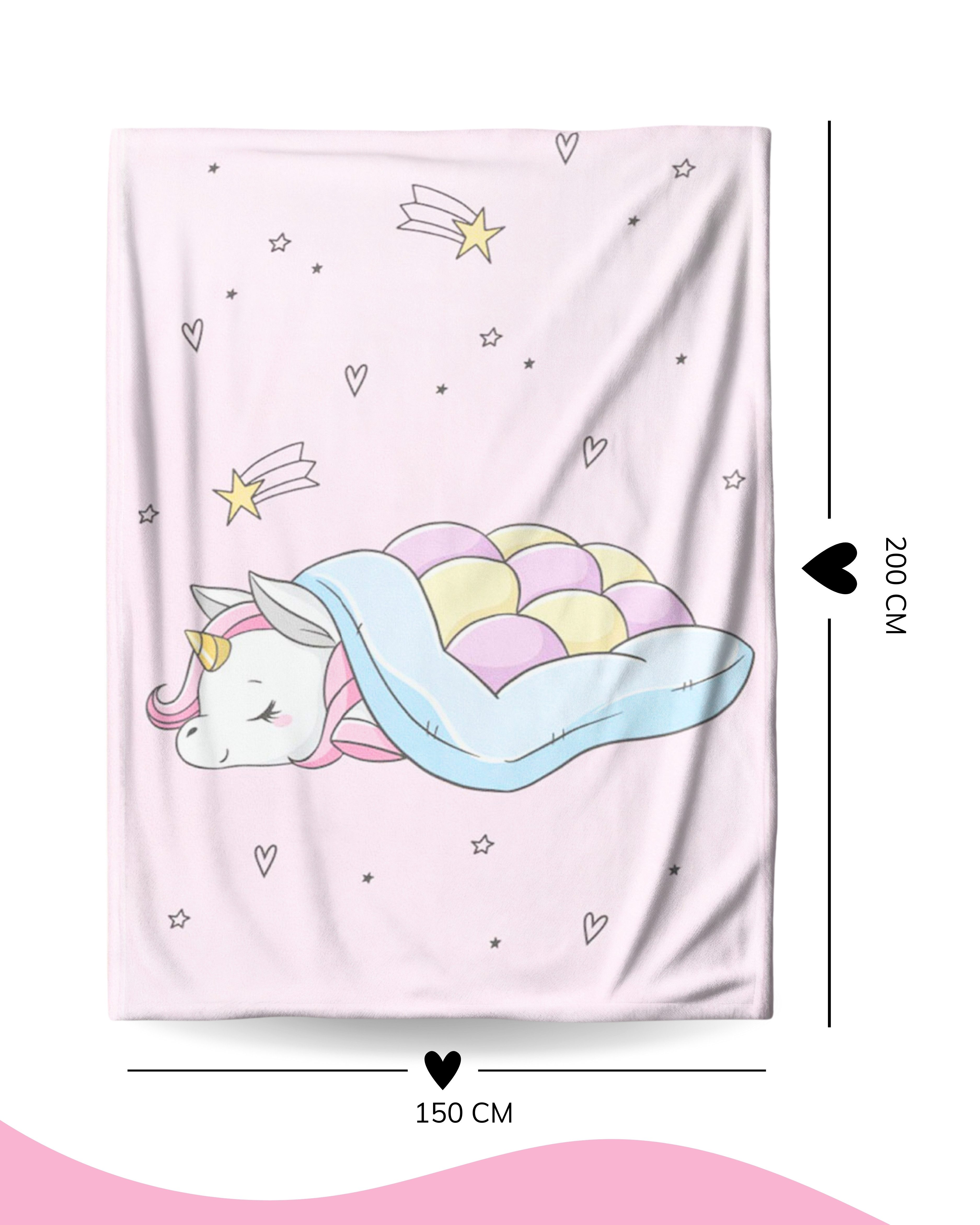 Wohndecke Einhorn Fleece-Decke 150x200 cm, Geschenk, kuschelige Unicorn Decke, MTOnlinehandel, Sofadecke, Überwurf für Einhorn Fans, passend zur Bettwäsche – Bild 4 von 5