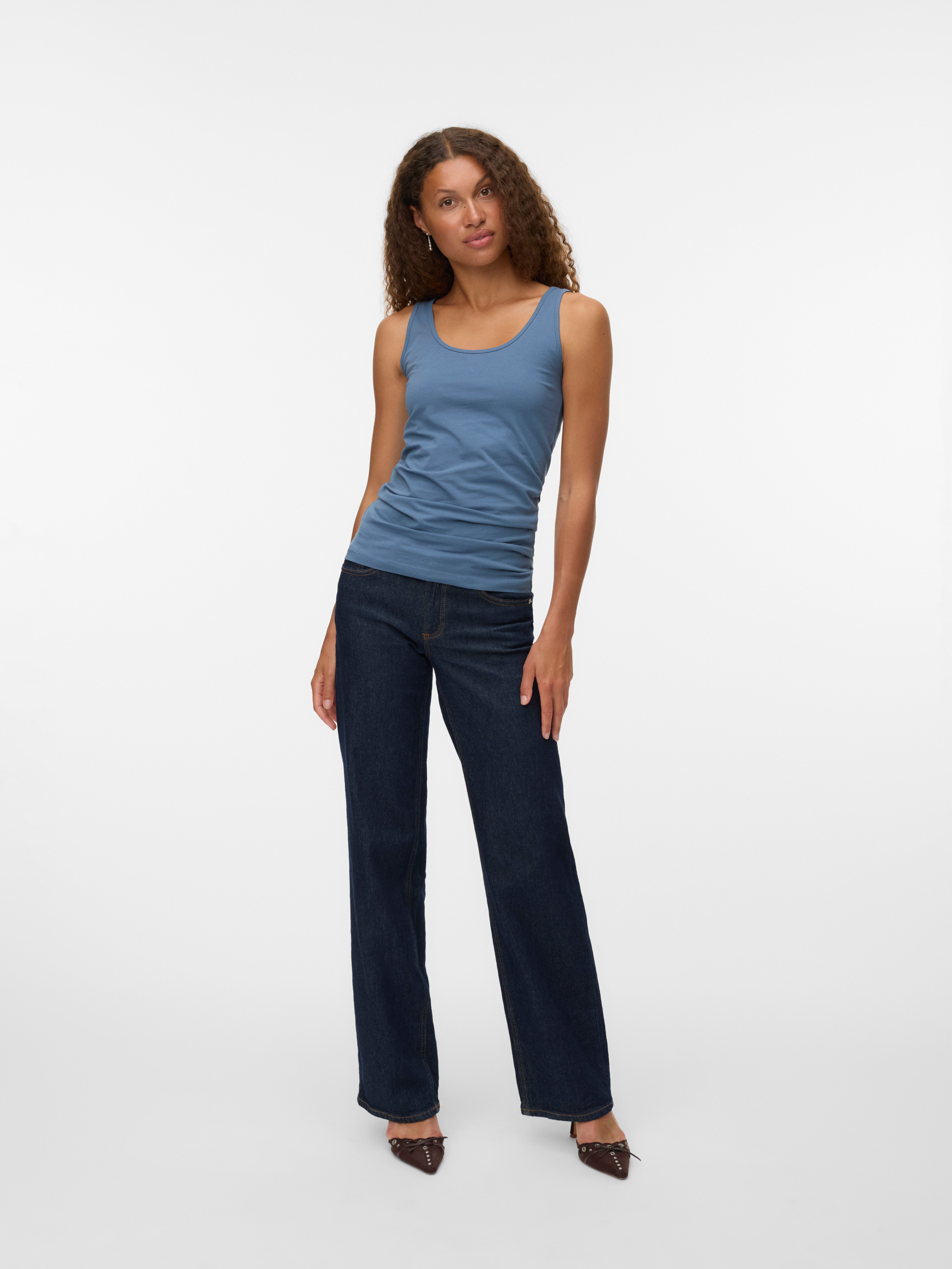 Vero Moda Tanktop VMLULU LONG TANK TOP JRS GA NOOS Baumwollmischung, regular fit