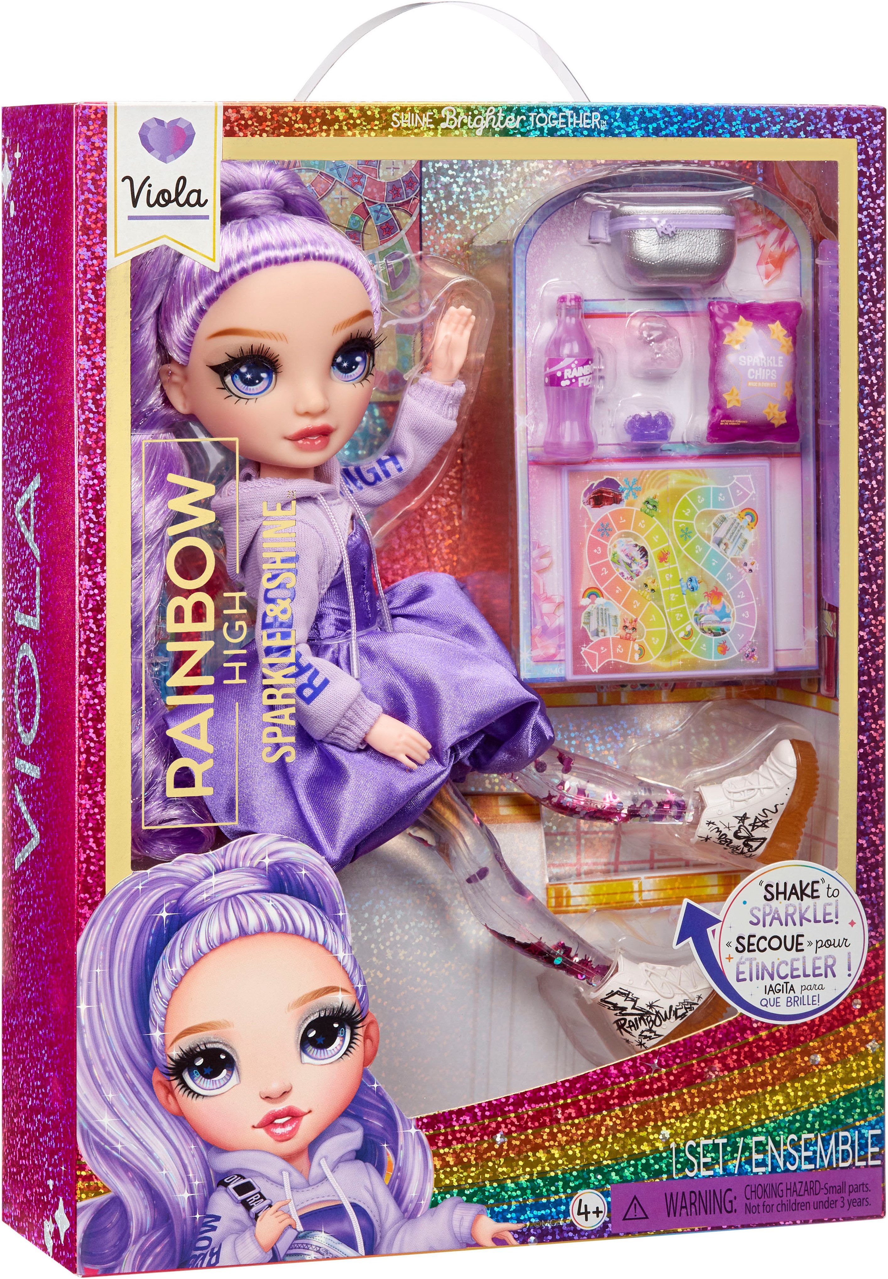 Rainbow High Anziehpuppe Rainbow High Sparkle & Shine Fashion Dolls - VIOLA (Purple)