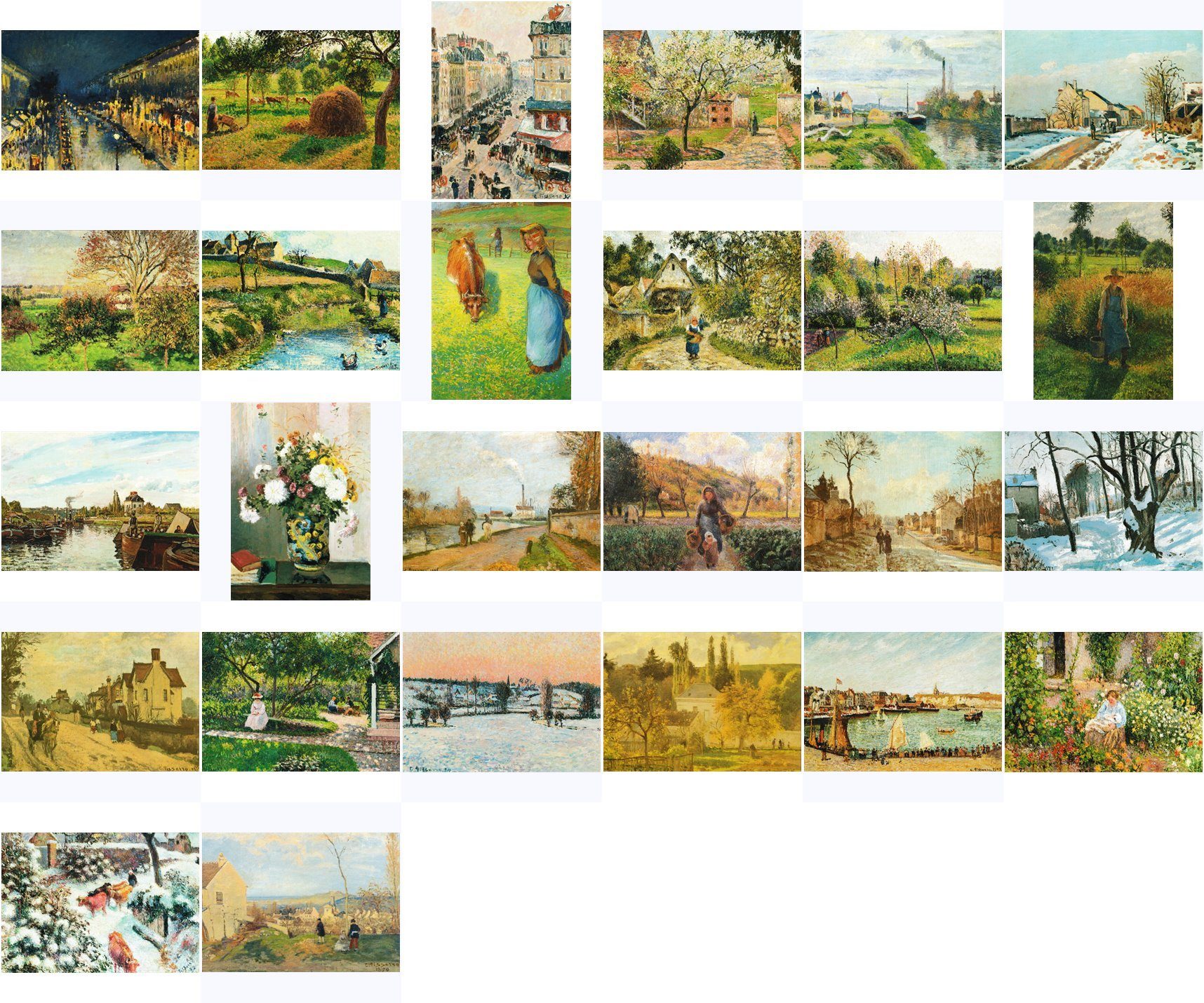 Postkarte Kunstkarten-Komplett-Set Camille Pissarro