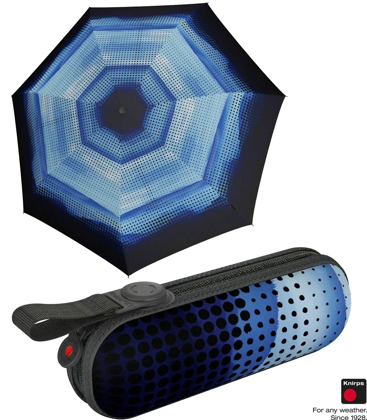 Knirps® Taschenregenschirm X1 Super Mini mit ecorepel-Technologie - 2Dream, der kleine, leichte, kompakte Begleiter blau