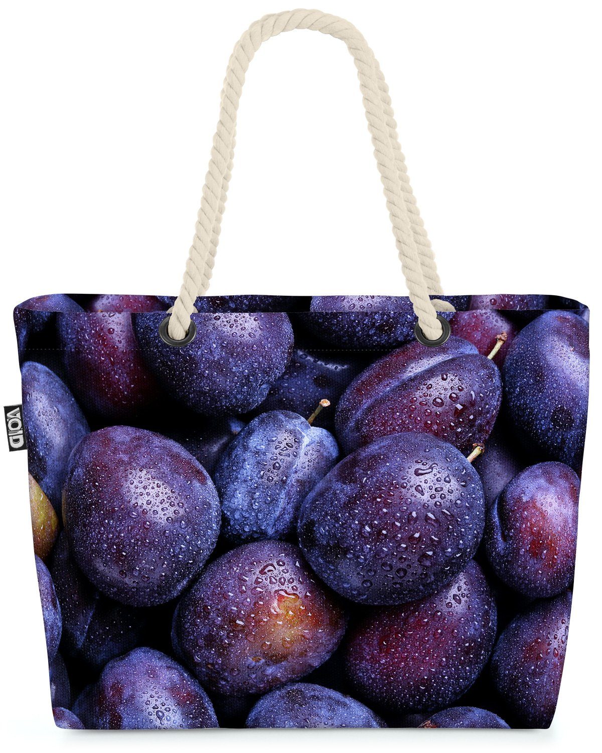 VOID Strandtasche (1-tlg), Pflaumen Obst Steinfrucht essen kochen küche pflaumen beeren obst gem