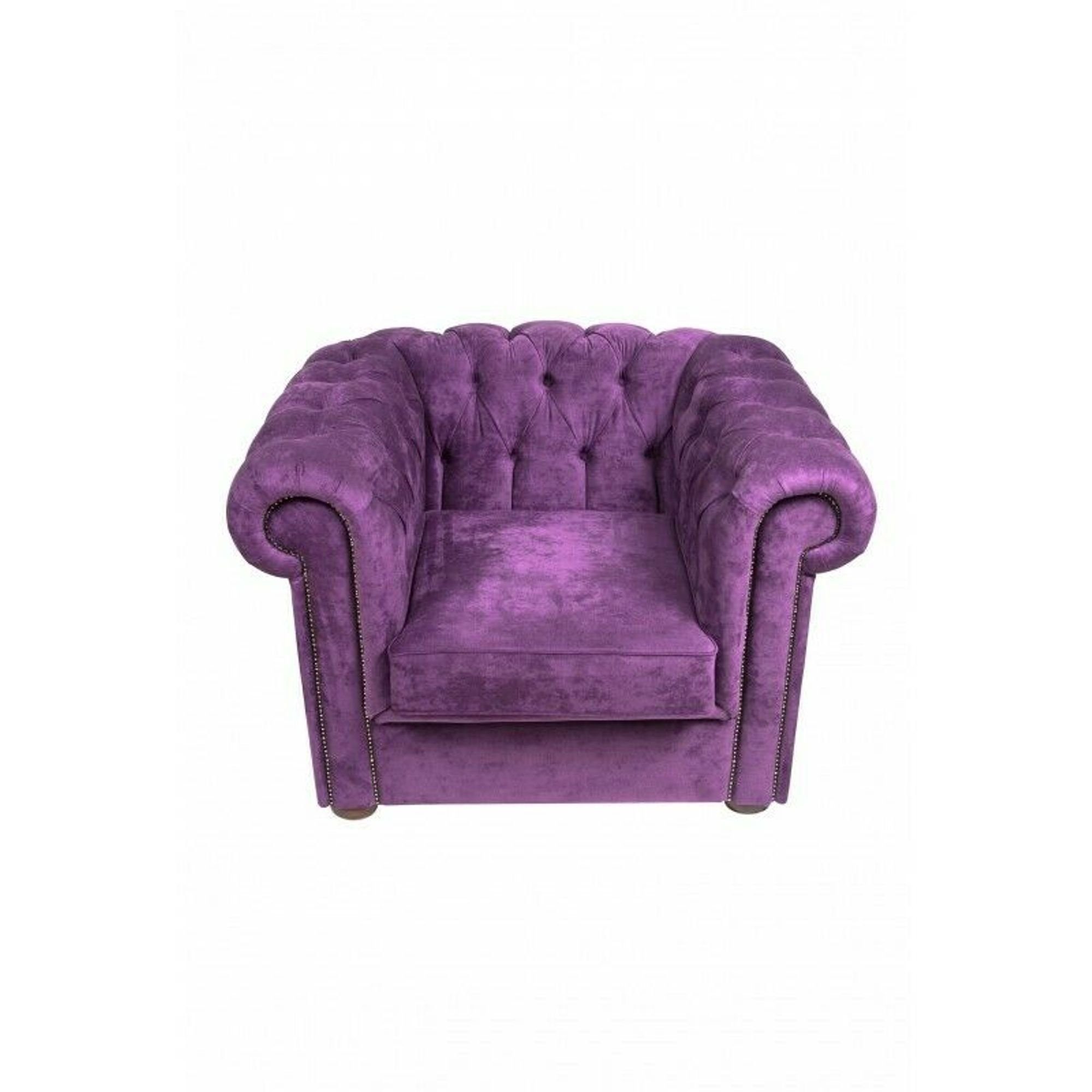 JVmoebel Sessel, Chesterfield Sessel Couch Polster 1 Sitzer Samt Design Couchen Sofas Textil Neu Lila