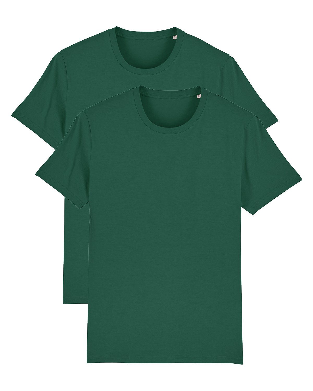 Pack Basic wat? Print-Shirt (1-tlg) 2er Creator Colors flaschengrün Earth Apparel
