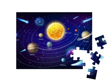 puzzleYOU Puzzle Sonnensystem-Planeten um die Sonne im Weltall, 48 Puzzleteile, puzzleYOU-Kollektionen