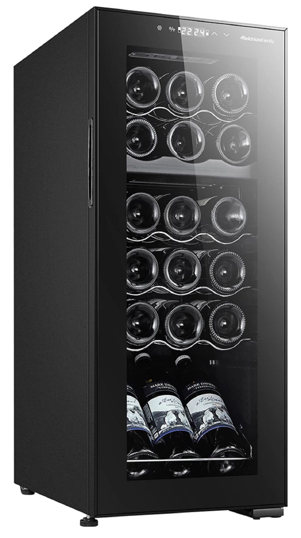 Weinkühlschrank für 18 Flaschen mit Doppeltemperatur, Kompressor und UV-Schutzglas