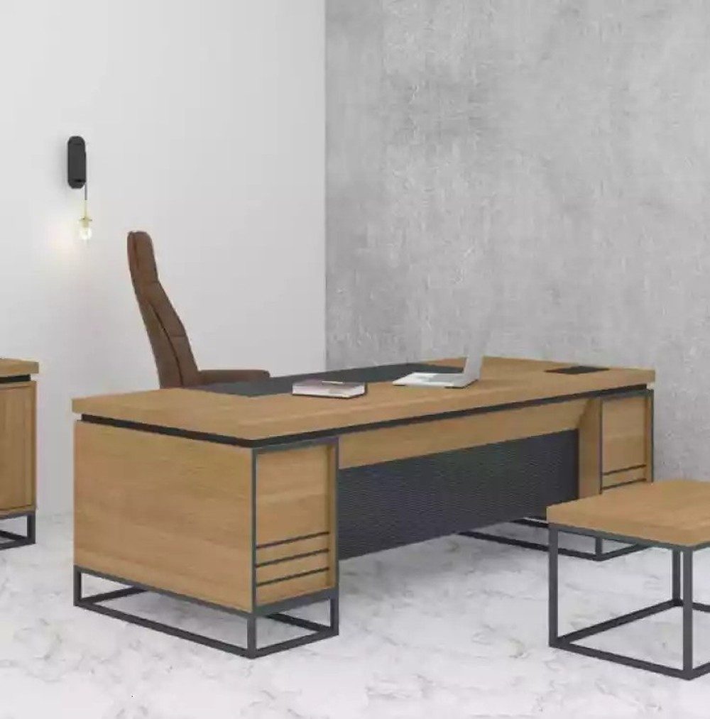 JVmoebel Computertisch Luxuriöser Tisch aus Holz in Braun und Schwarz (1-St., 1 Tisch), Made in Europa