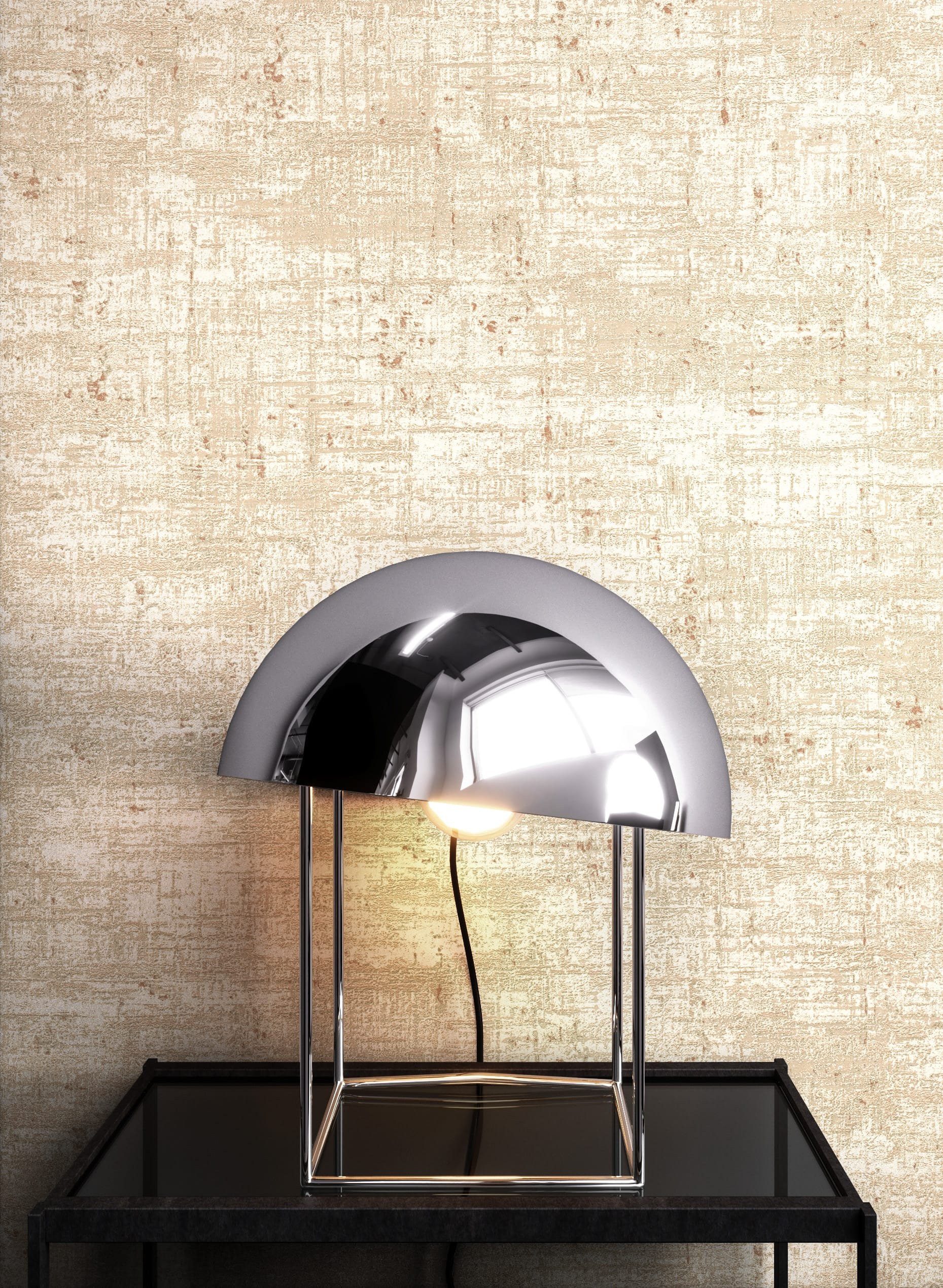 Newroom Vliestapete Bakary Beige Tapete Mustertapete Used-Look,Beton,Metallic, Beige Tapete Modern Used-Look - Mustertapete Loft Tapete Taupe Gold Industrial Beton Metallic für Schlafzimmer Wohnzimmer Küche, Loft Tapete