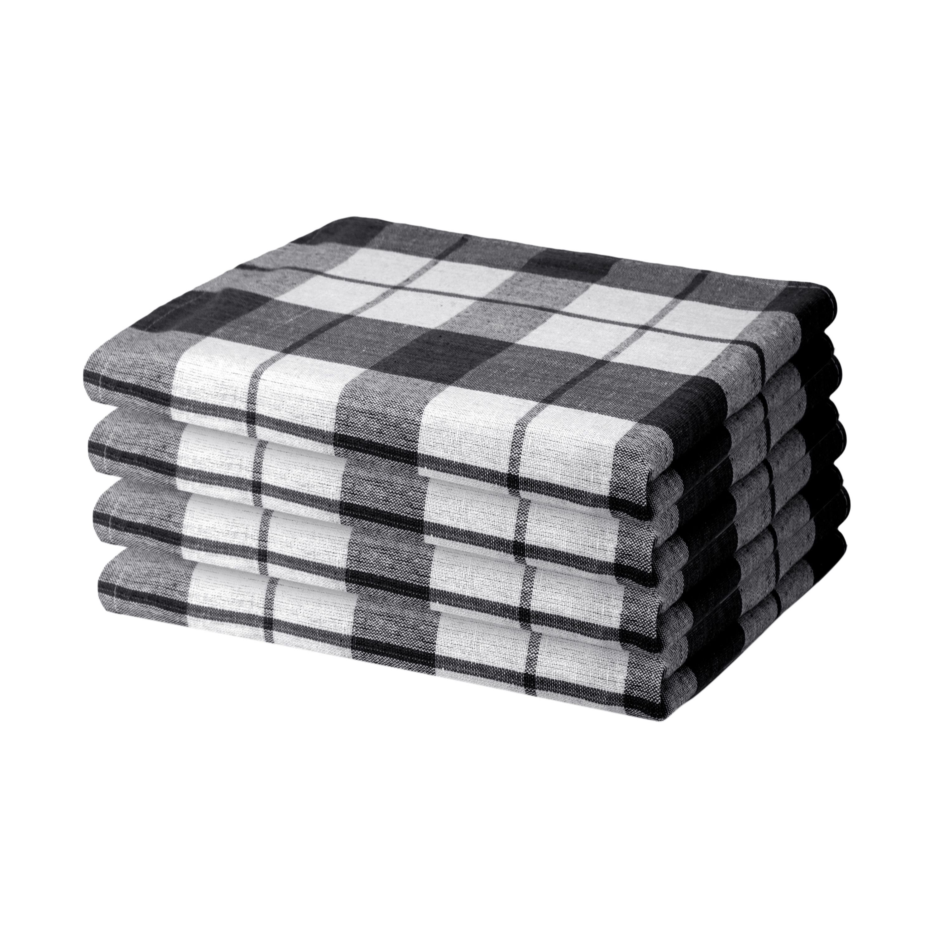 GTS Textile 4 life Spültuch 4er Set Geschirrtücher 100% Baumwolle 70g Spühltuch Küchentücher Abwaschlappen, (4-tlg) schwarz