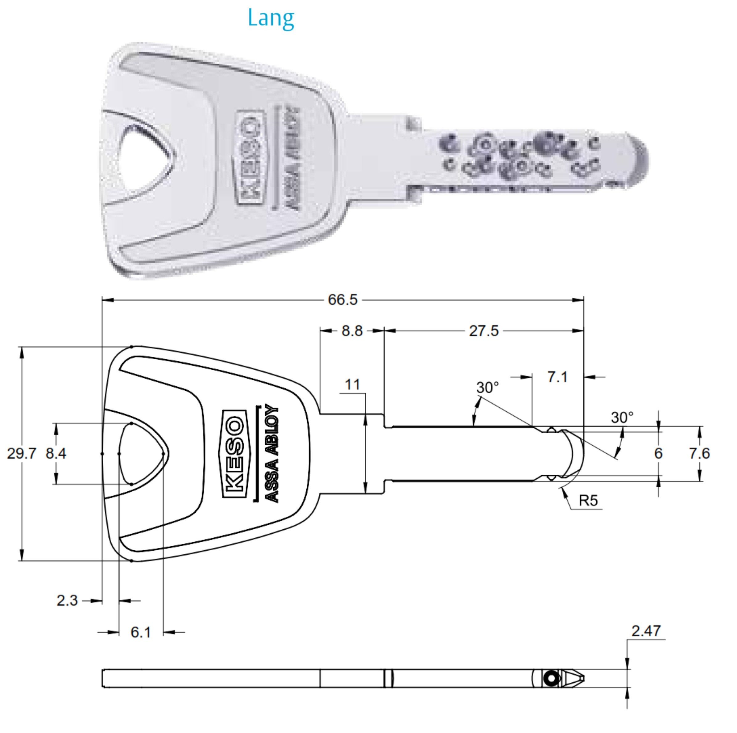 KESO Profilzylinder KESO 8000 Ω Doppelzylinder Professional VdS BZ 81.E15 E16