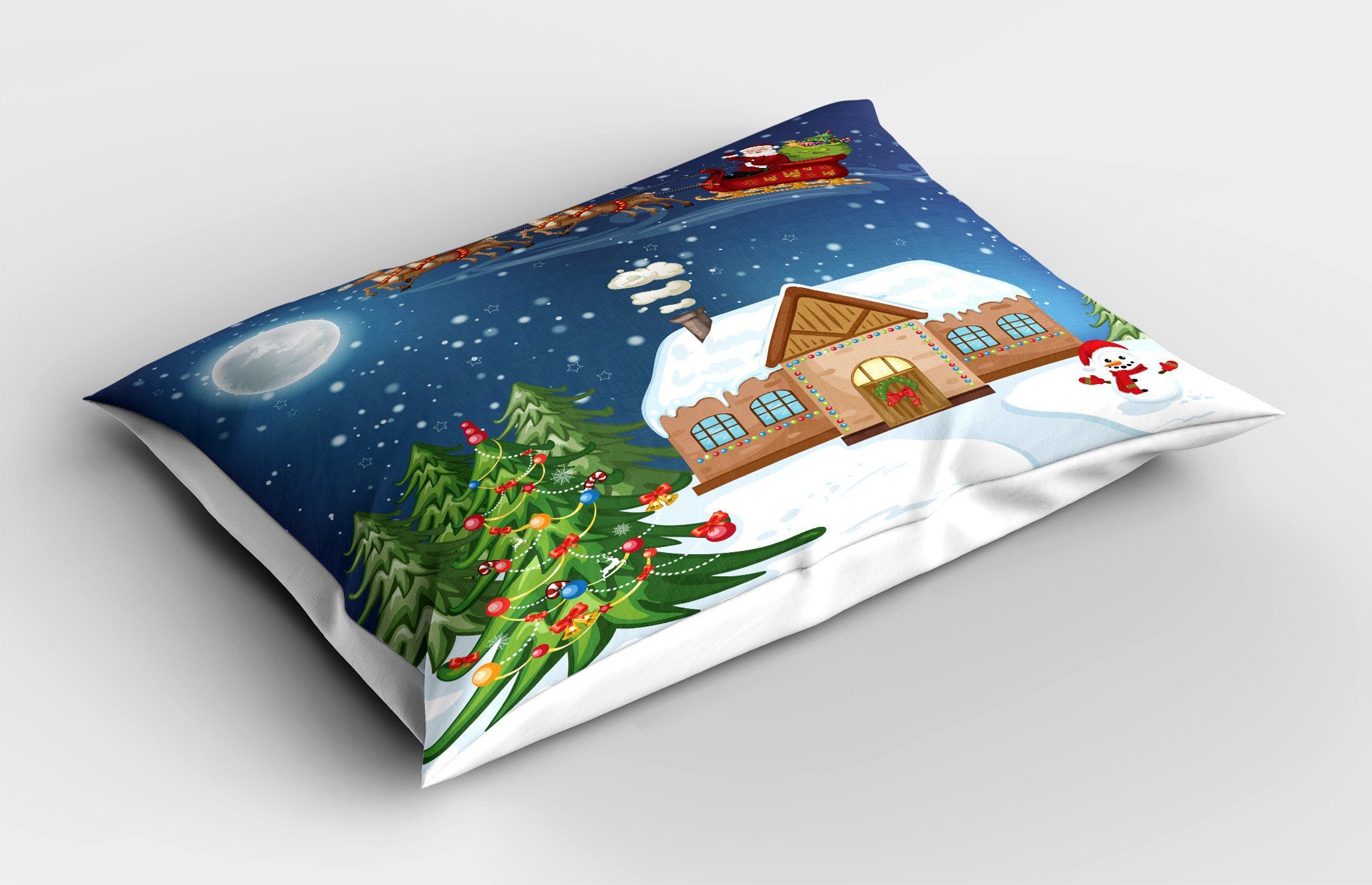 Weihnachten Kissenbezug, Abakuhaus mit Standard Rudolf (1 Size Dekorativer Sankt King Gedruckter Kissenbezüge Stück),
