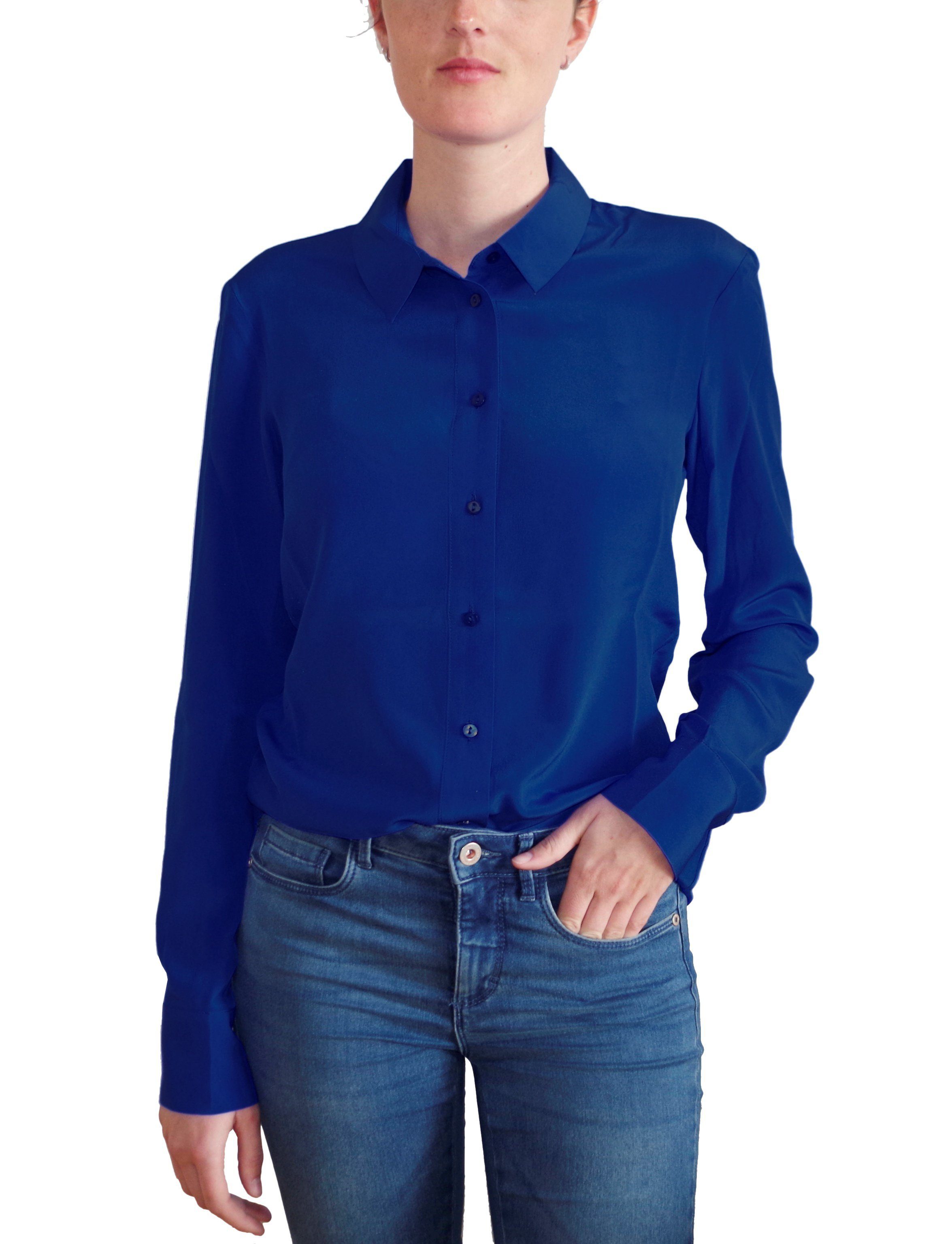 Posh Gear Seidenbluse Damen Seidenbluse Collettoseta Bluse aus 100% Seide 100% Seide