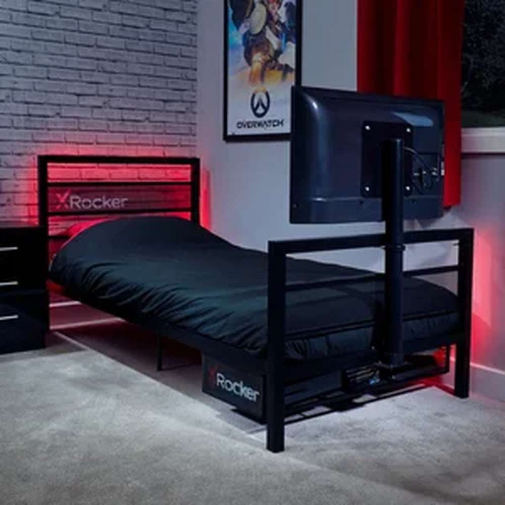 X Rocker Gaming-Stuhl X Rocker Basecamp Metall Gaming Bett mit TV-Halterung