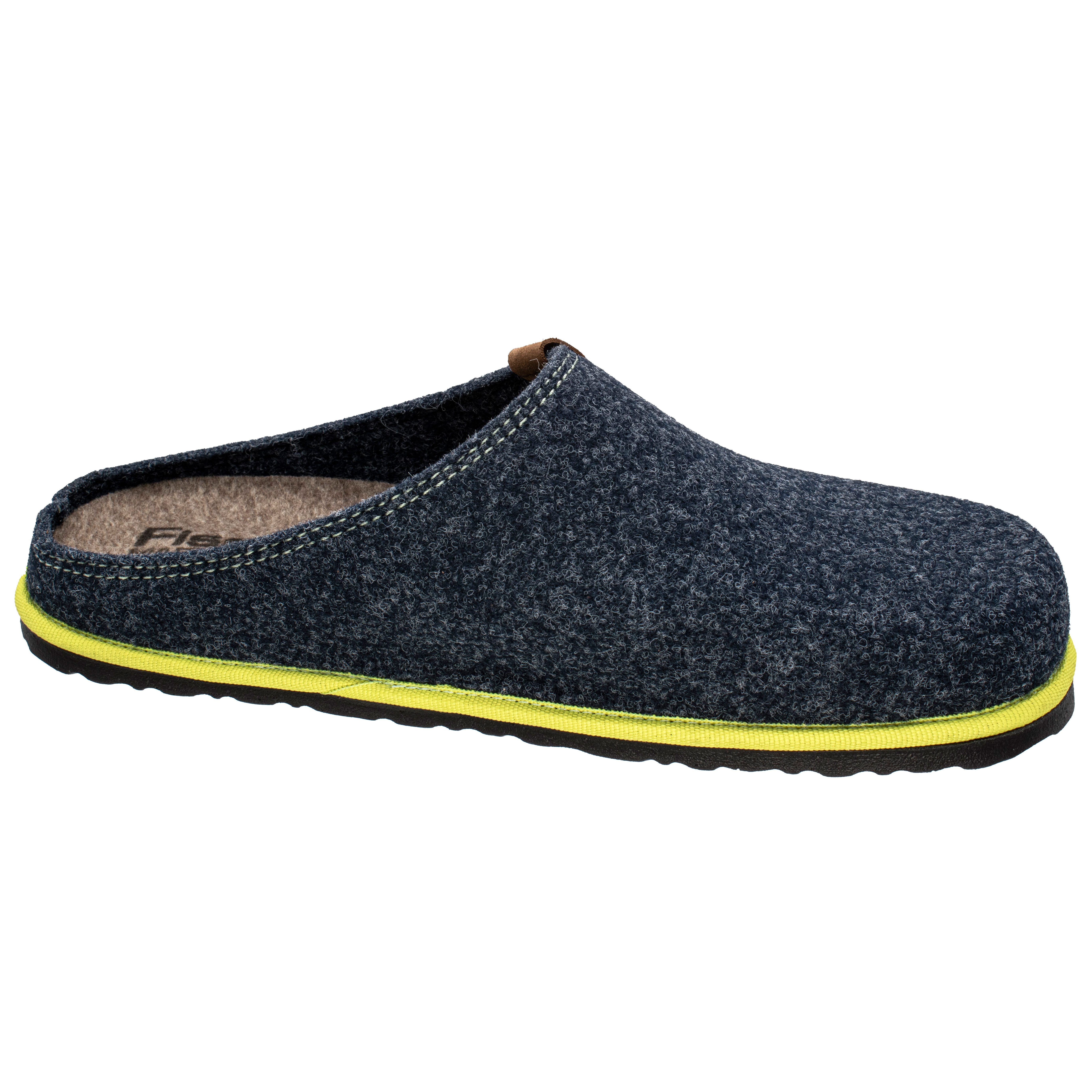 Fischer-Markenschuh Helge Pantoffel aus recyceltem PET Filz, Einlegesohle aus Filz herausnehmbar