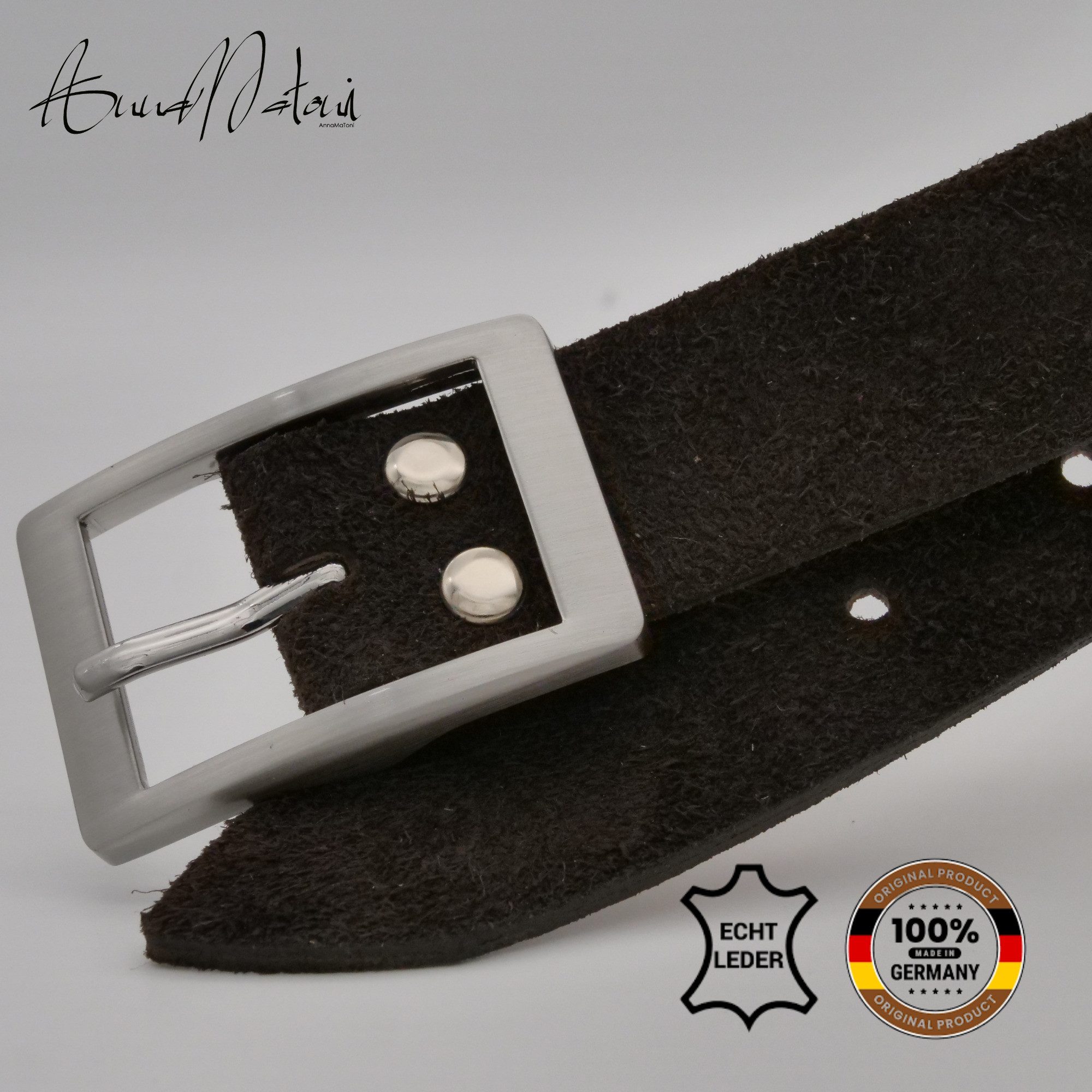 AnnaMatoni Ledergürtel AnnaMatoni Damen Ledergürtel hochwertiges Velour Leder 3cm echt