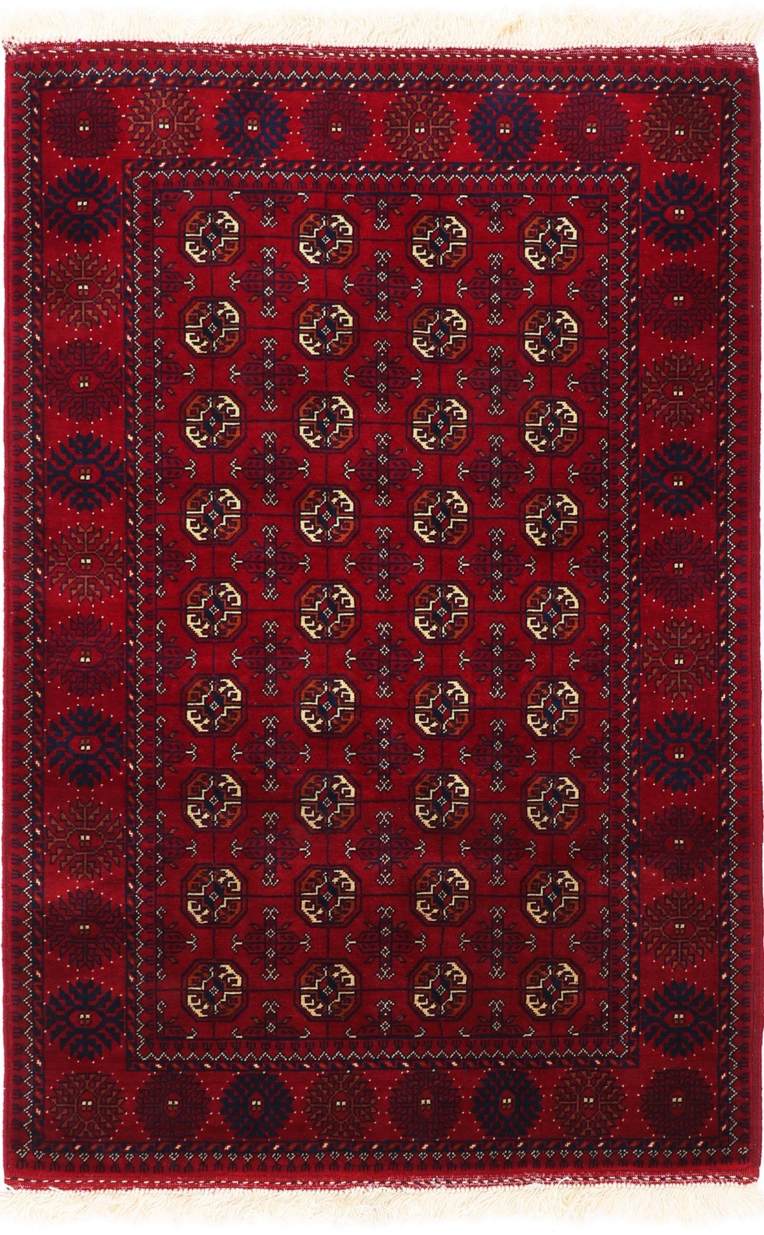Orientteppich Orientteppich Afghan Mauri 120x80 Handgewebter Teppich, Nain  Trading, Höhe: 0.6 mm